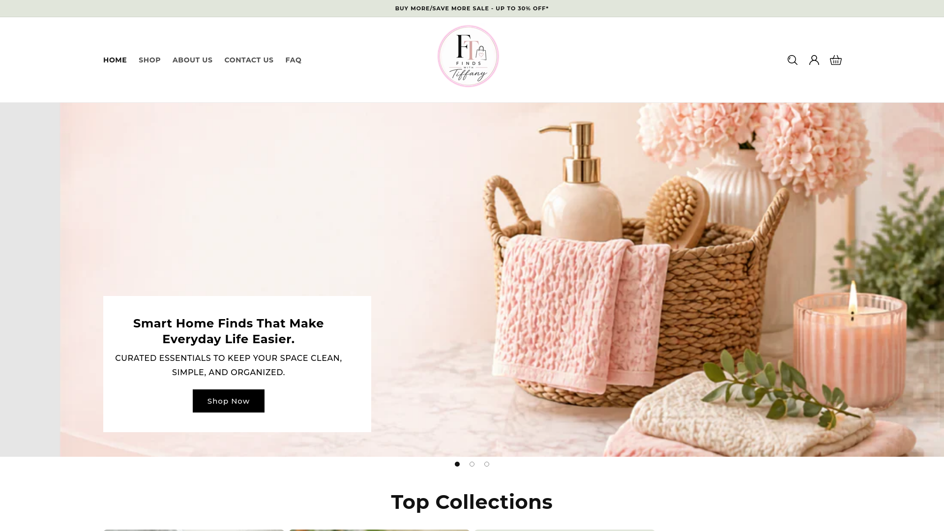 website screenshot of https://findswithtiffany.com/