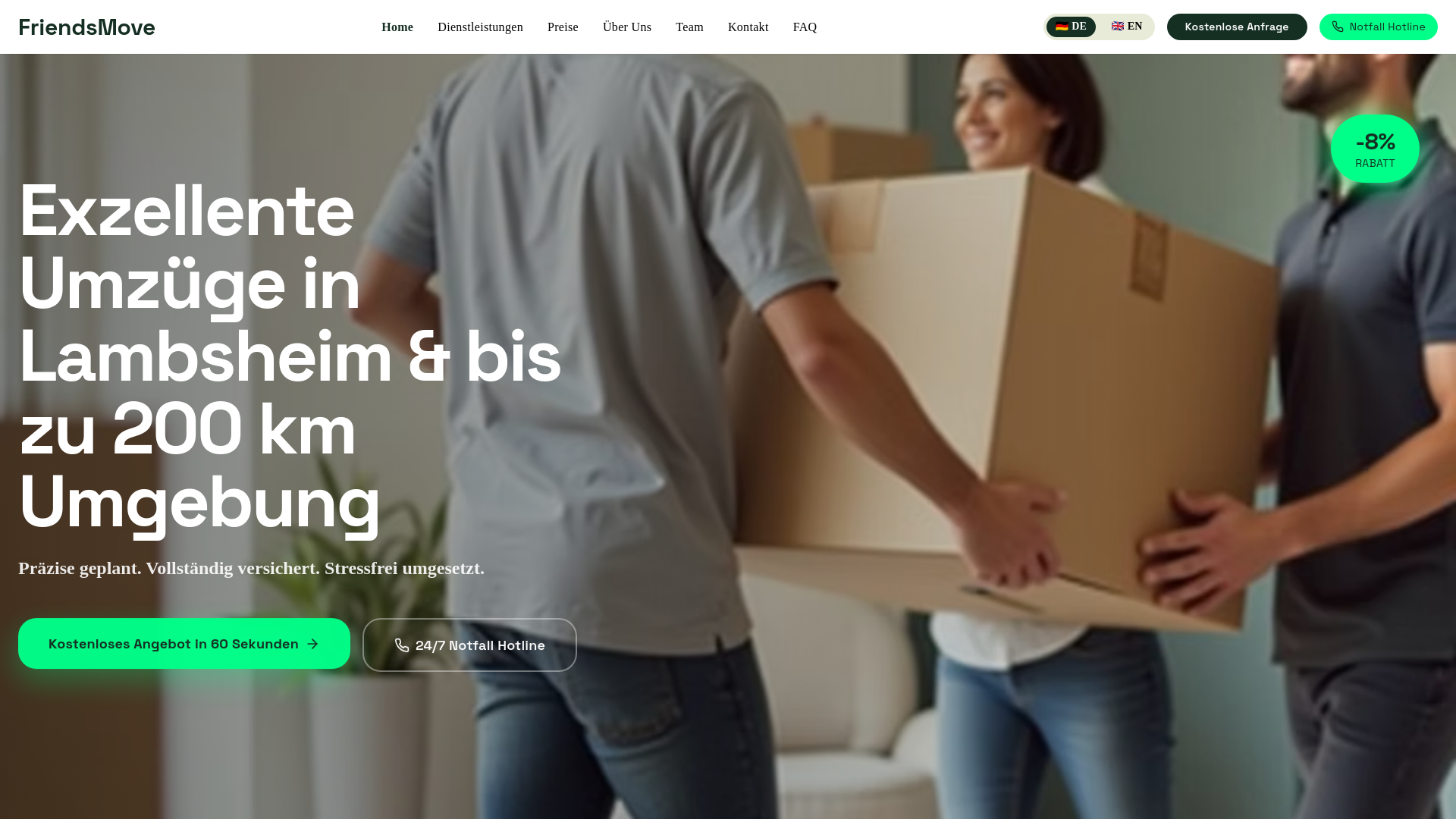 website screenshot of https://friendsmove.de/