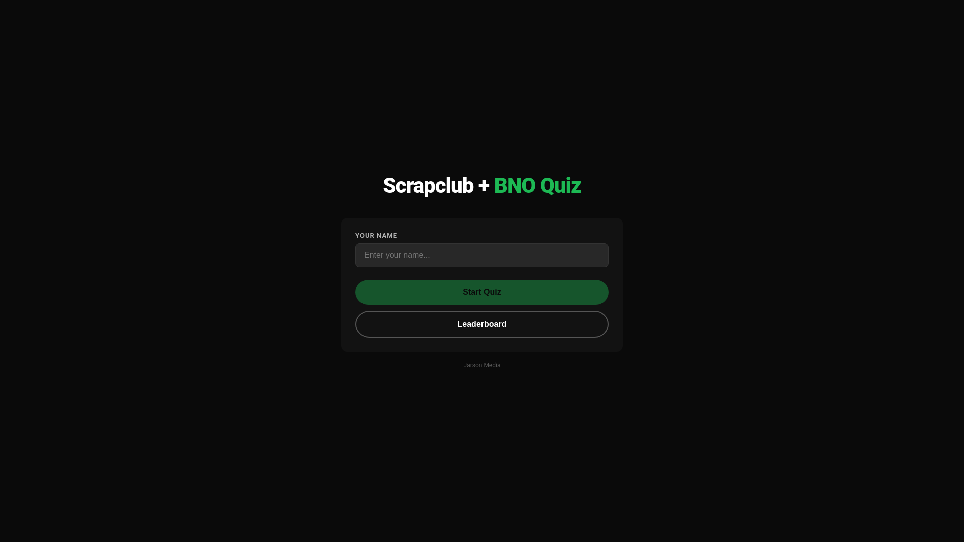 website screenshot of https://scrapquiz.xyz/
