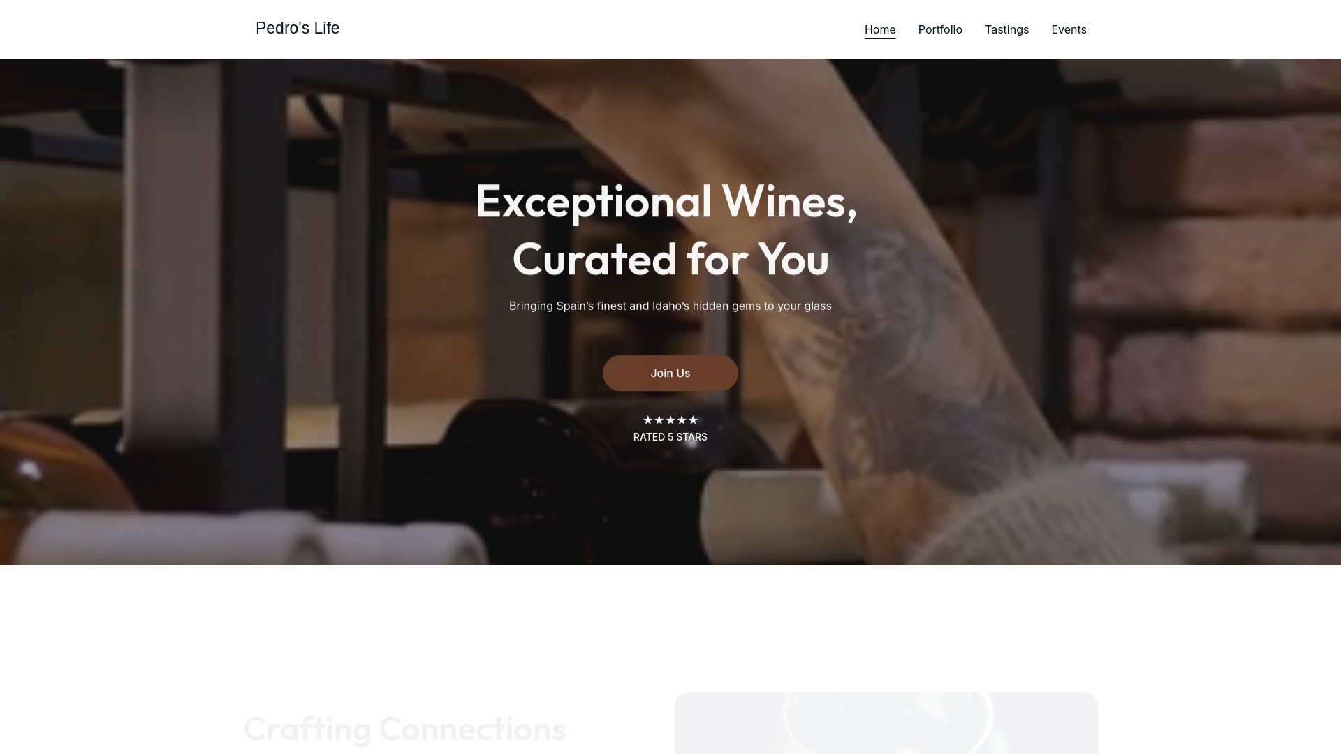 website screenshot of https://pedroslife.com/