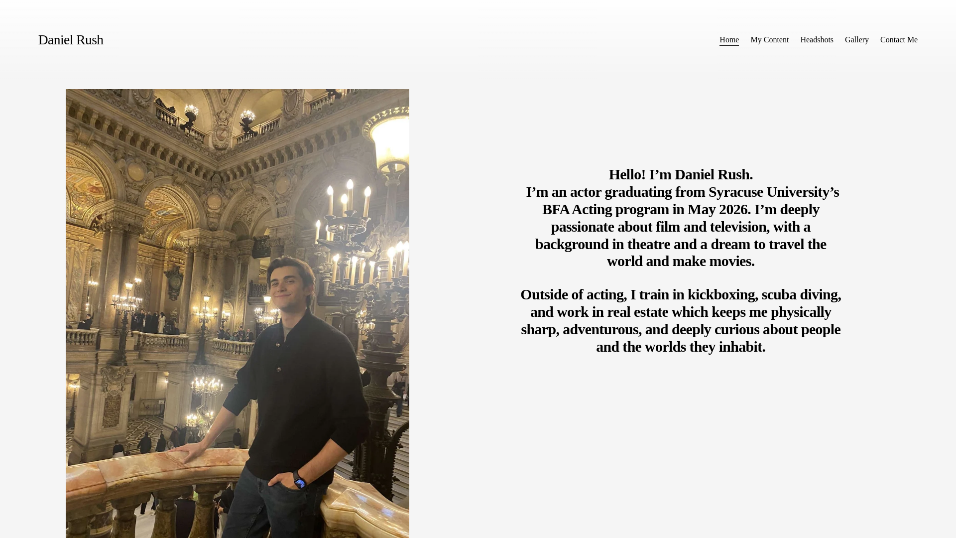 website screenshot of https://danielrushcreative.com/