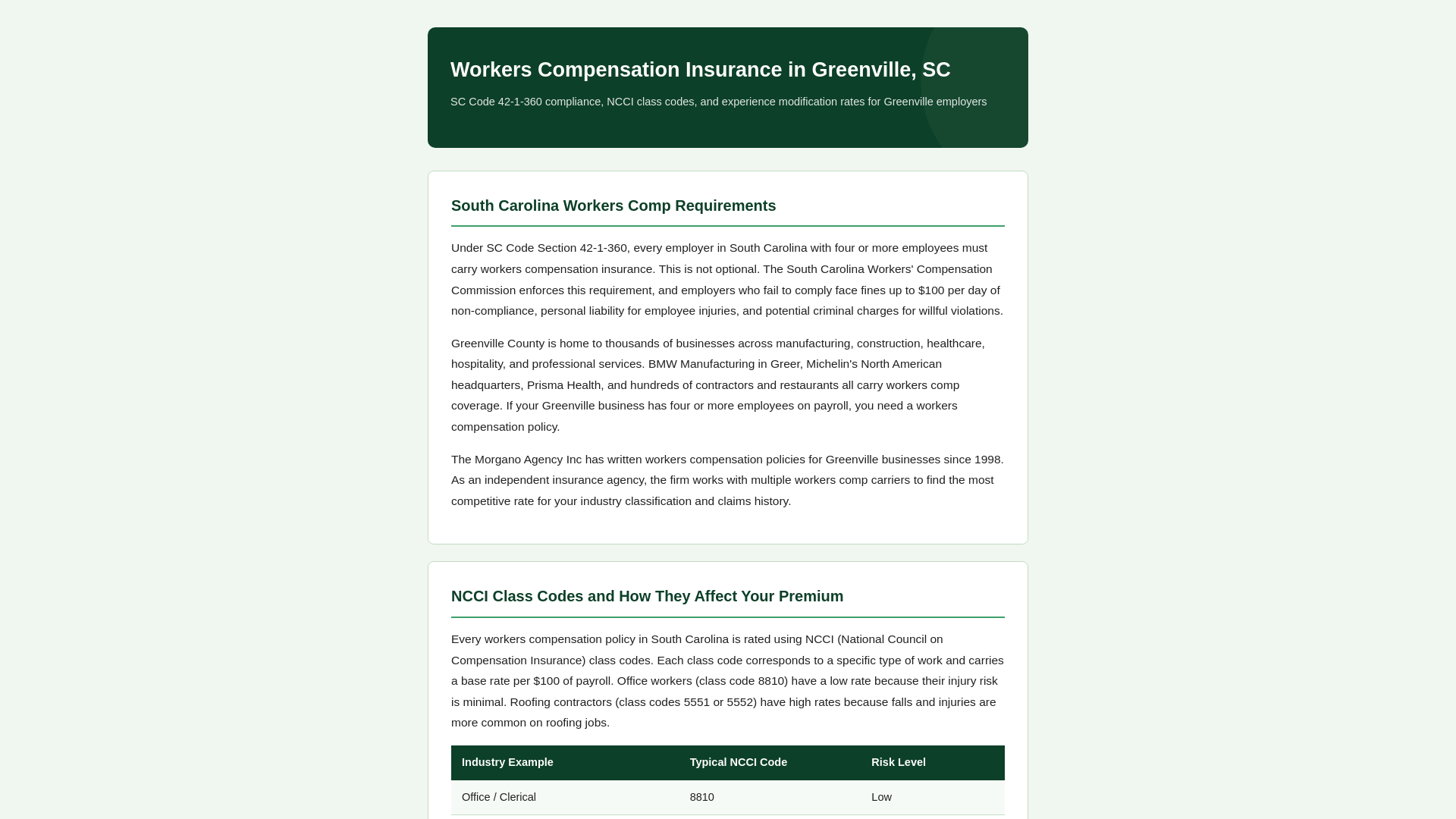 website screenshot of https://morgano-workers-comp-sc.pages.dev/