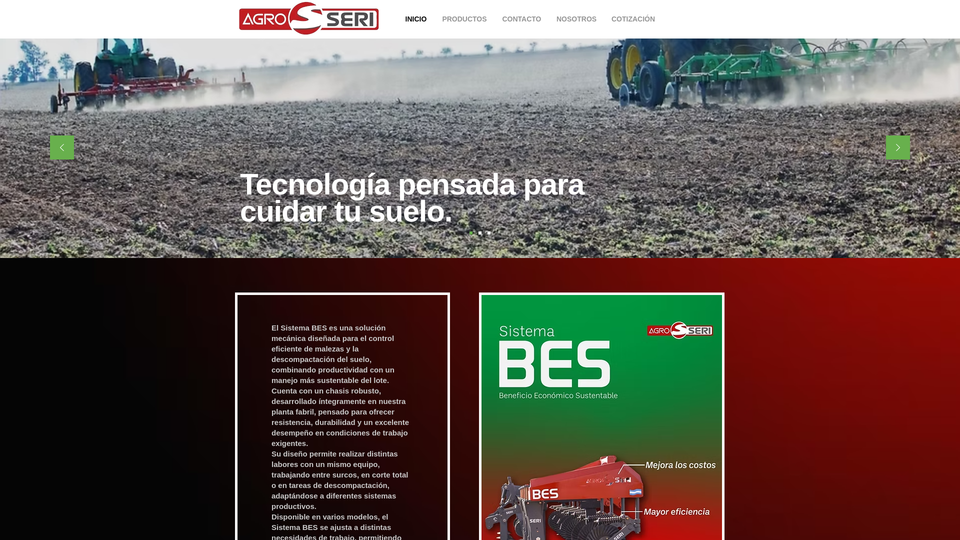 website screenshot of https://agroserisrl.com/