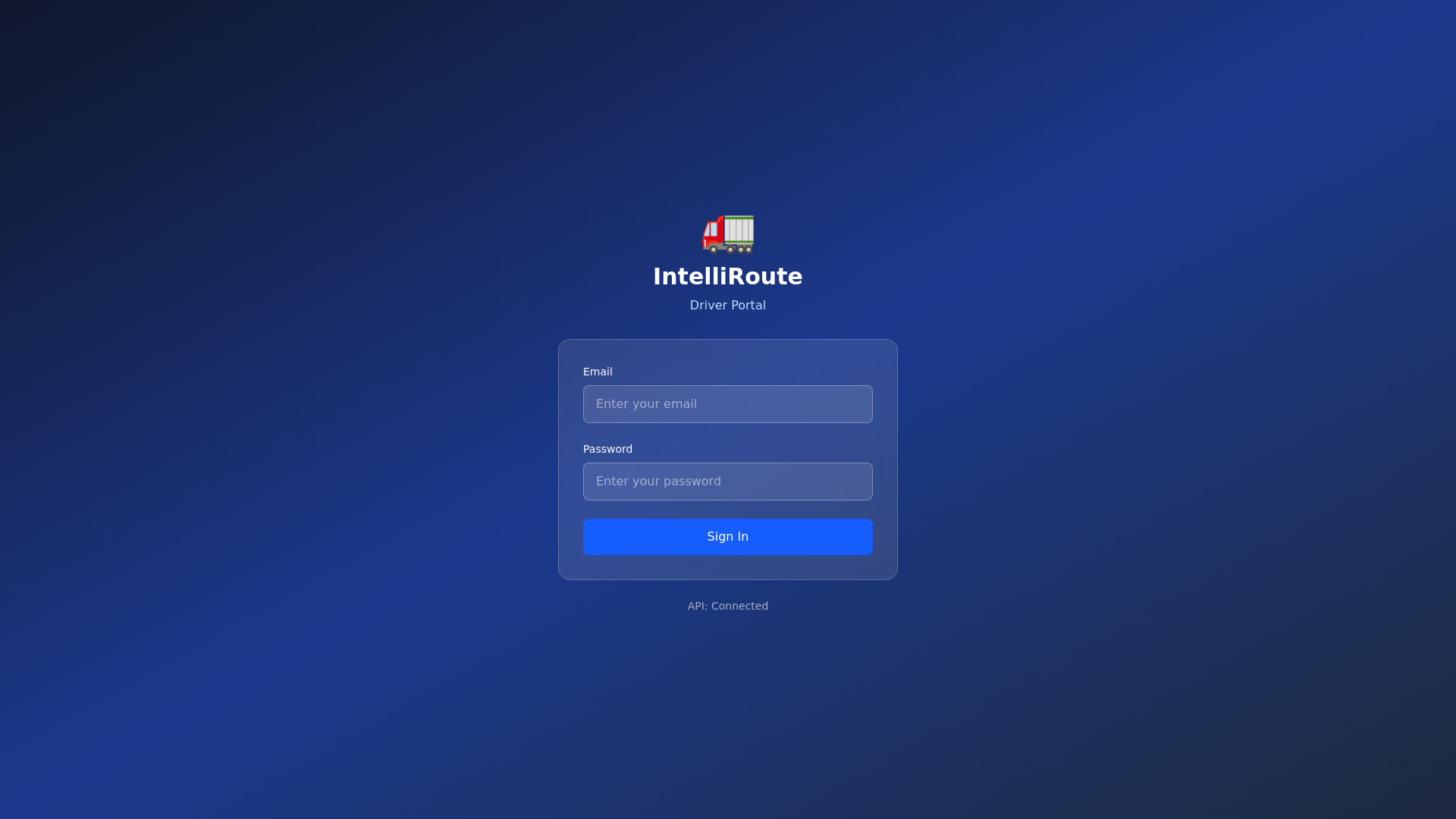 website screenshot of https://intelliroute-pwa.pages.dev/