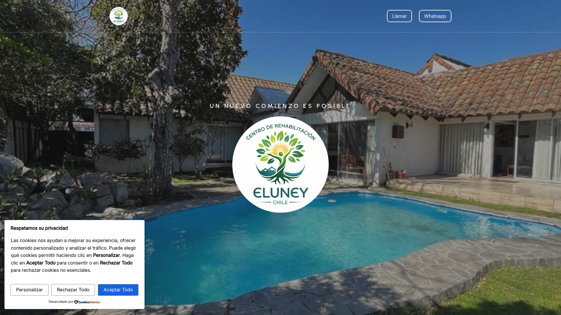 website screenshot of https://centroderehabilitacioneluney.cl/
