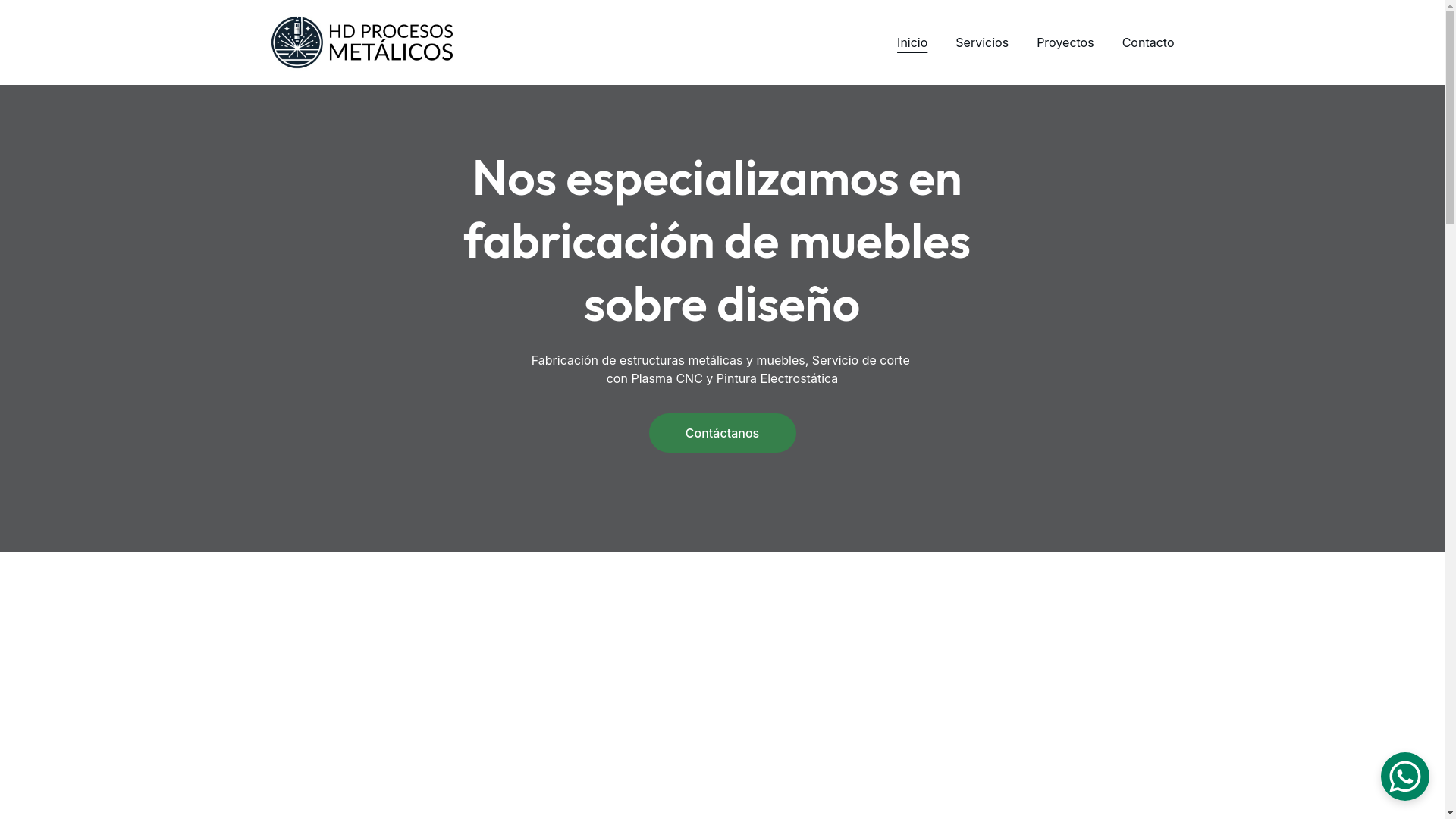 website screenshot of https://hdprocesosmetalicos.com/