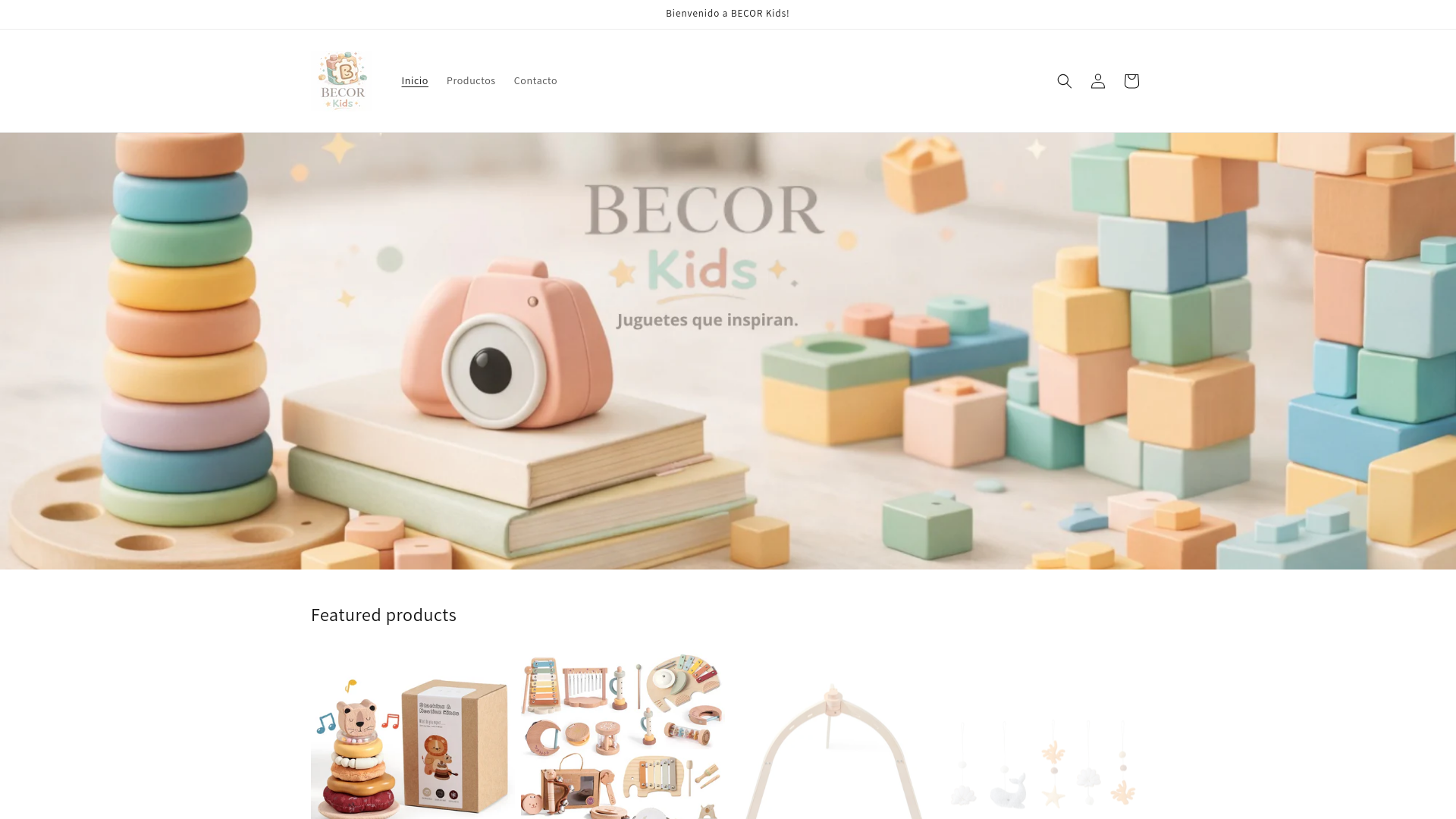 website screenshot of https://becorkids.com/