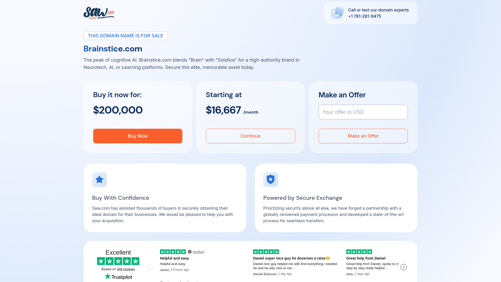 website screenshot of https://brainstice.com