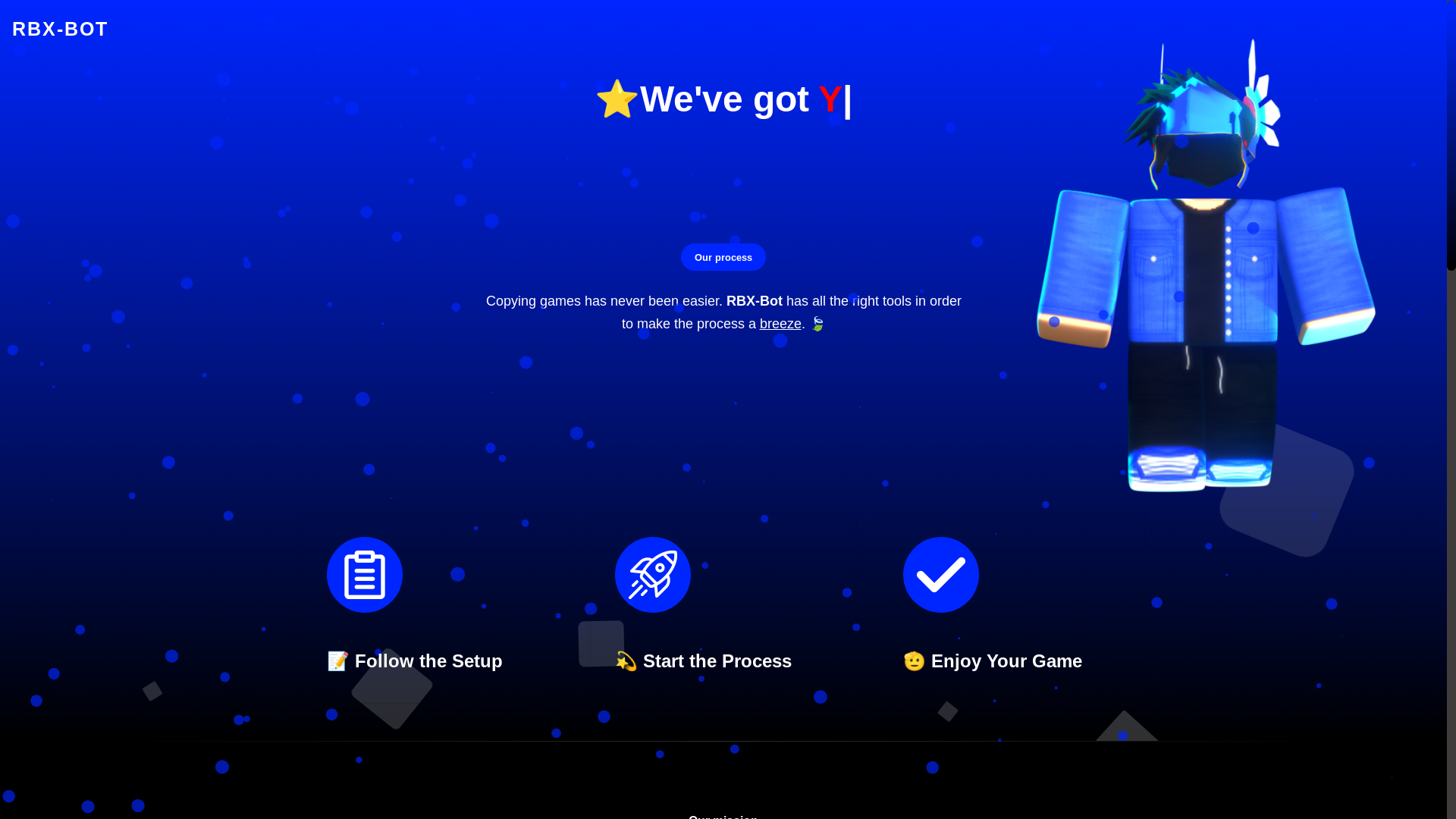 website screenshot of https://rbxbot.com/game