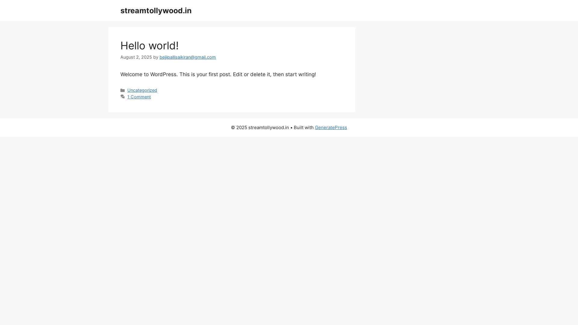 website screenshot of https://streamtollywood.in/