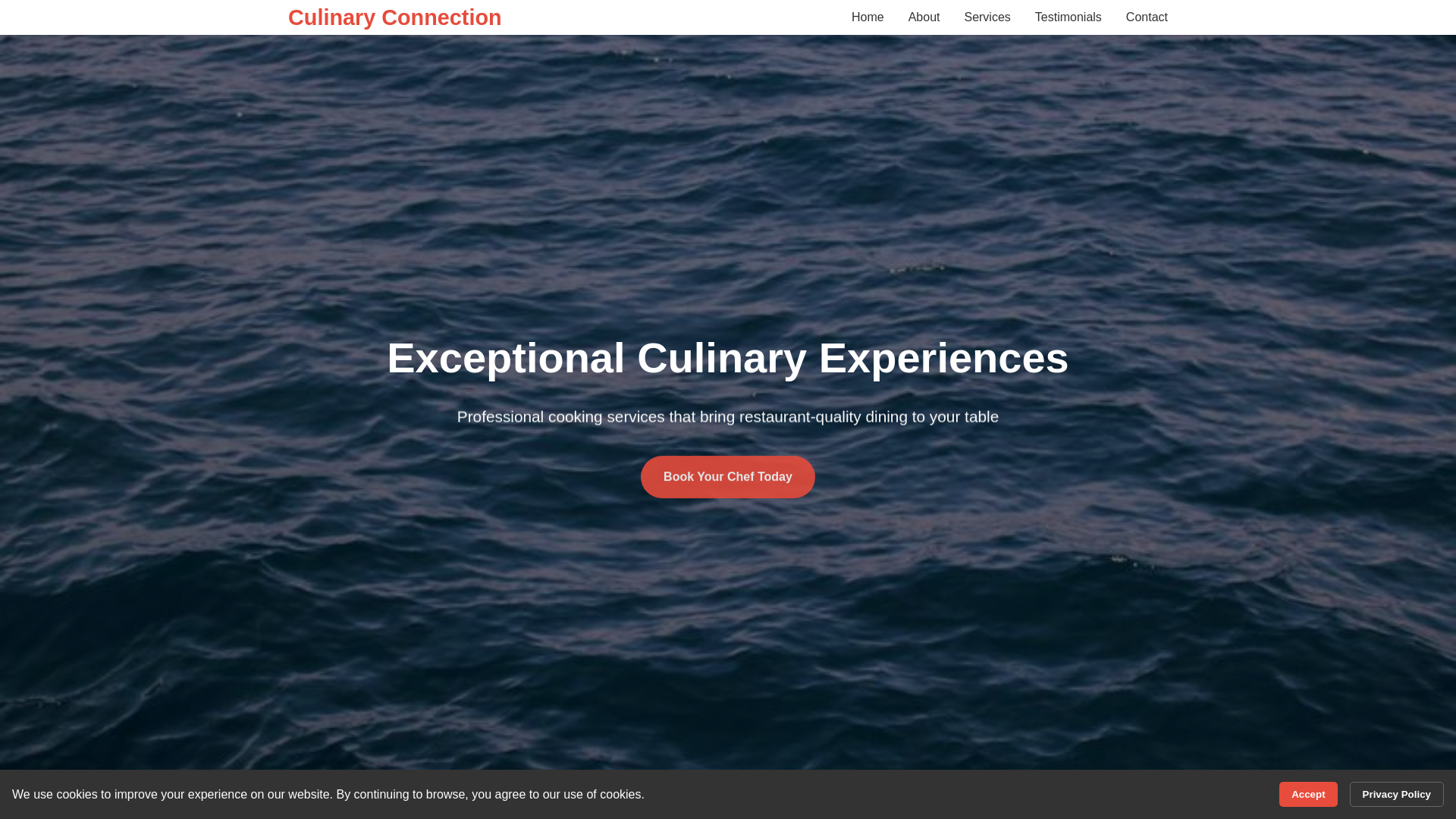 website screenshot of https://culinaryconnection.xyz/