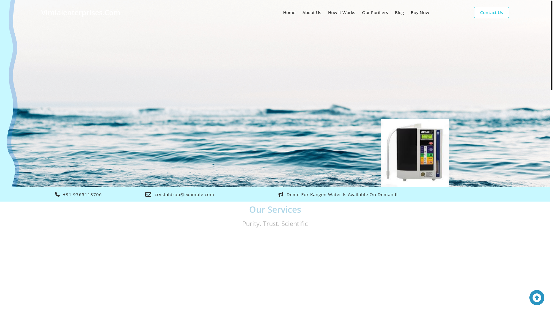 website screenshot of https://vimlaienterprises.com/