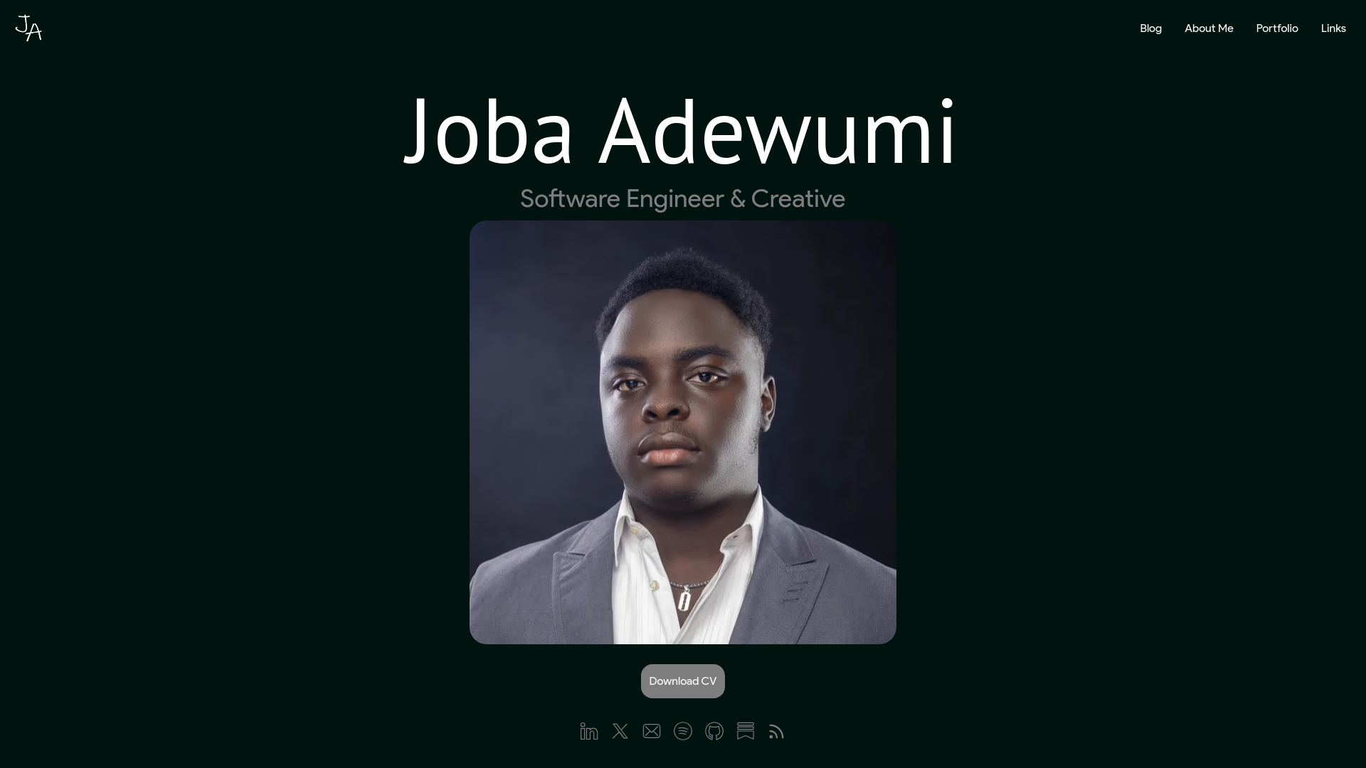 website screenshot of https://jobaadewumi.com/