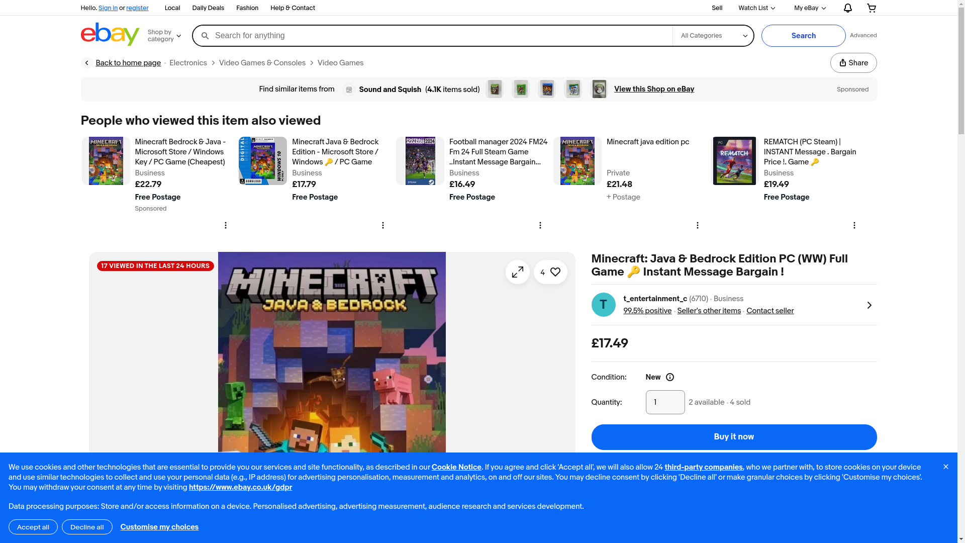 website screenshot of https://ebay.us/m/7POYyN