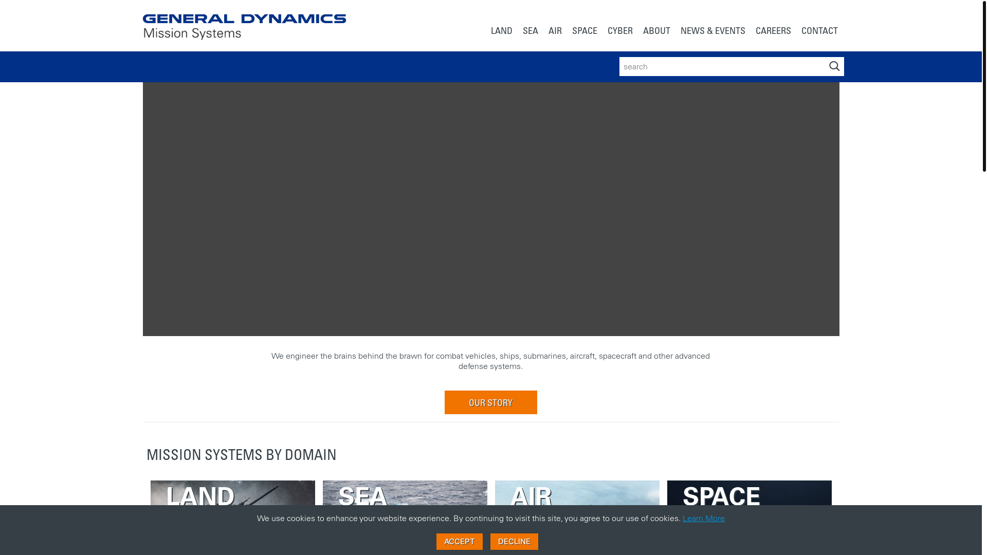 website screenshot of https://gdmissionsystems.com/