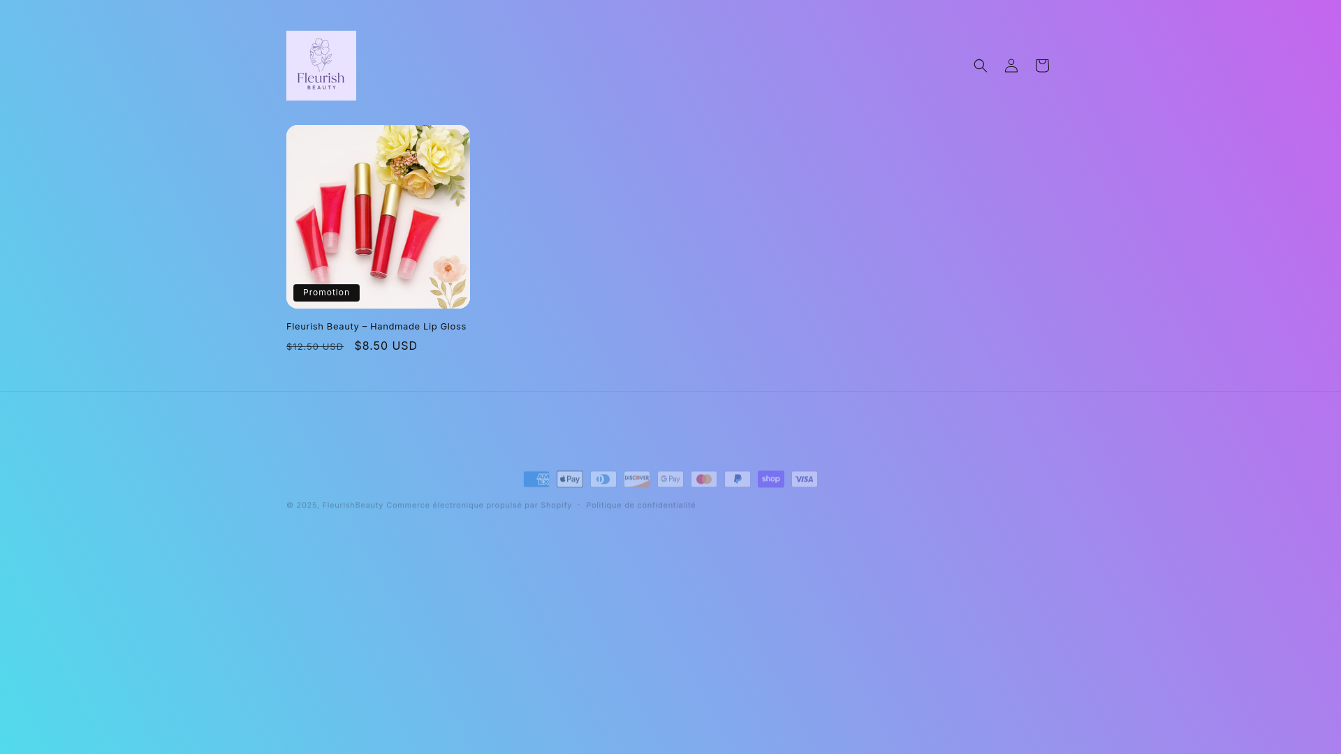 website screenshot of https://fleurishbeauty.store/