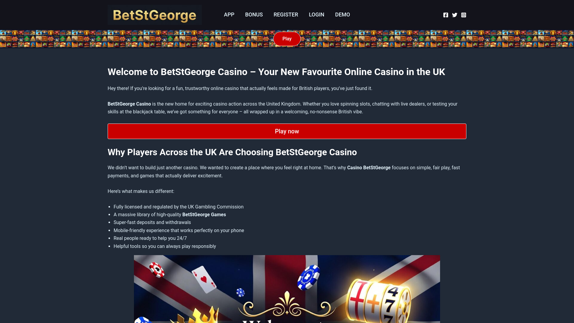 website screenshot of https://betstgeorgecasino.com