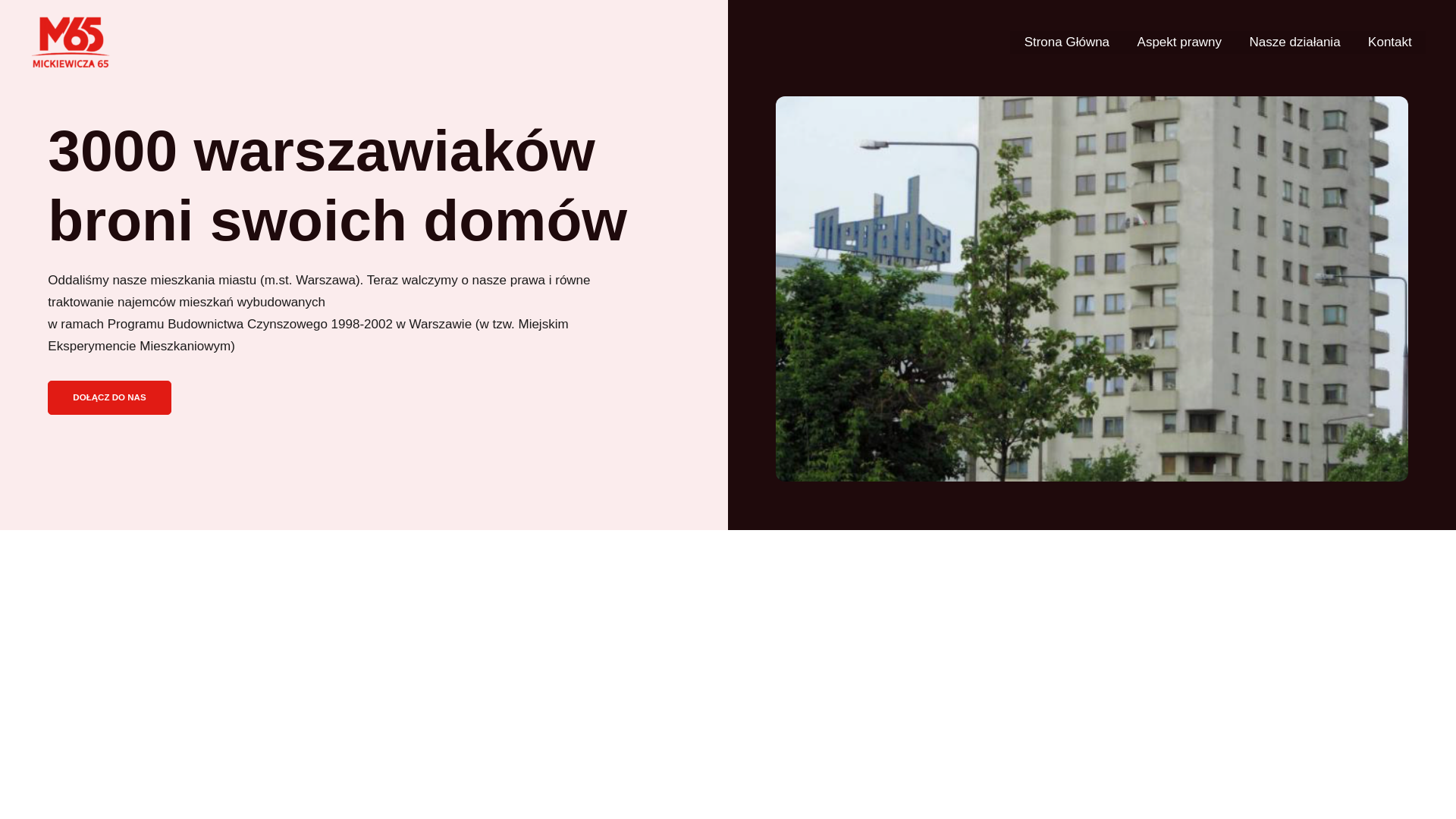 website screenshot of https://mickiewicza65.pl/