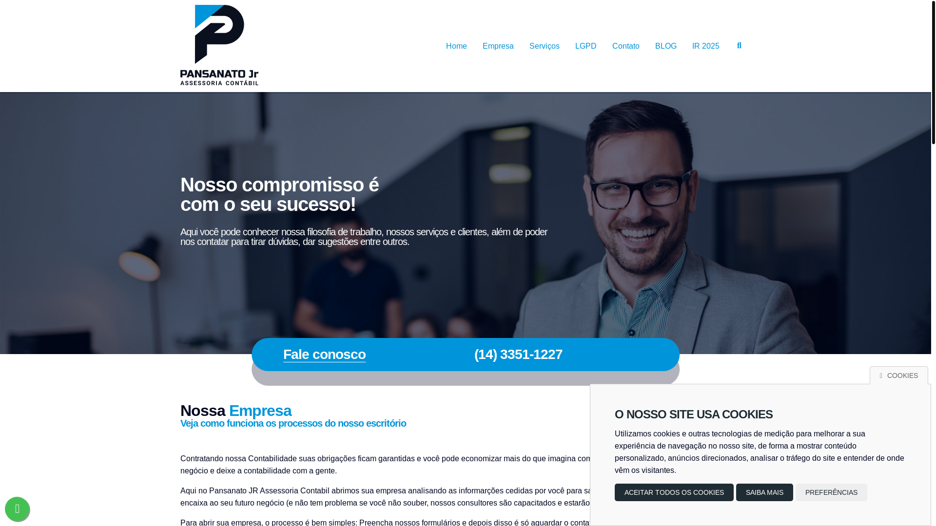 website screenshot of https://pansanatojrcontabil.com.br/