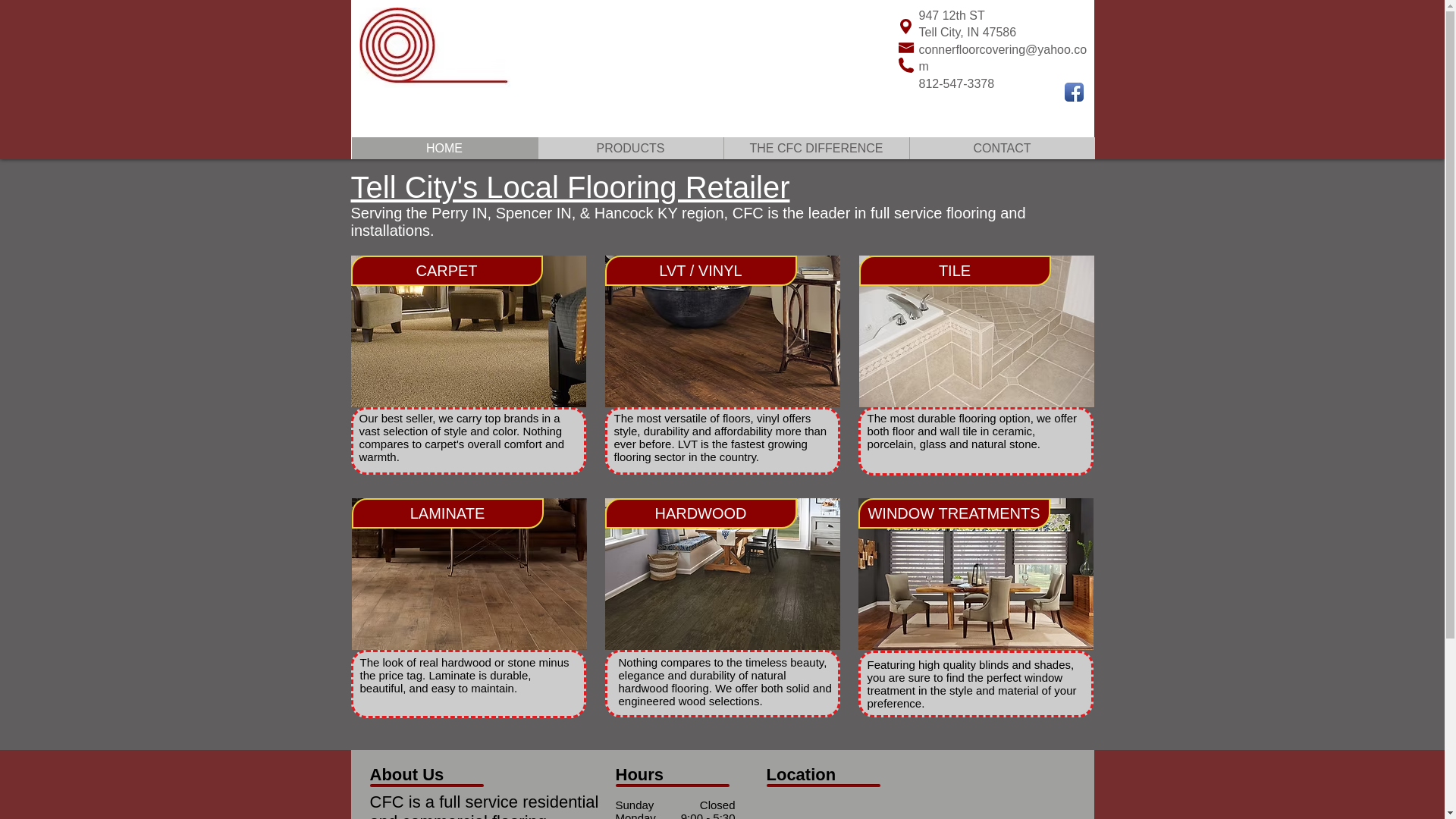 website screenshot of https://connerfloorcovering.com/