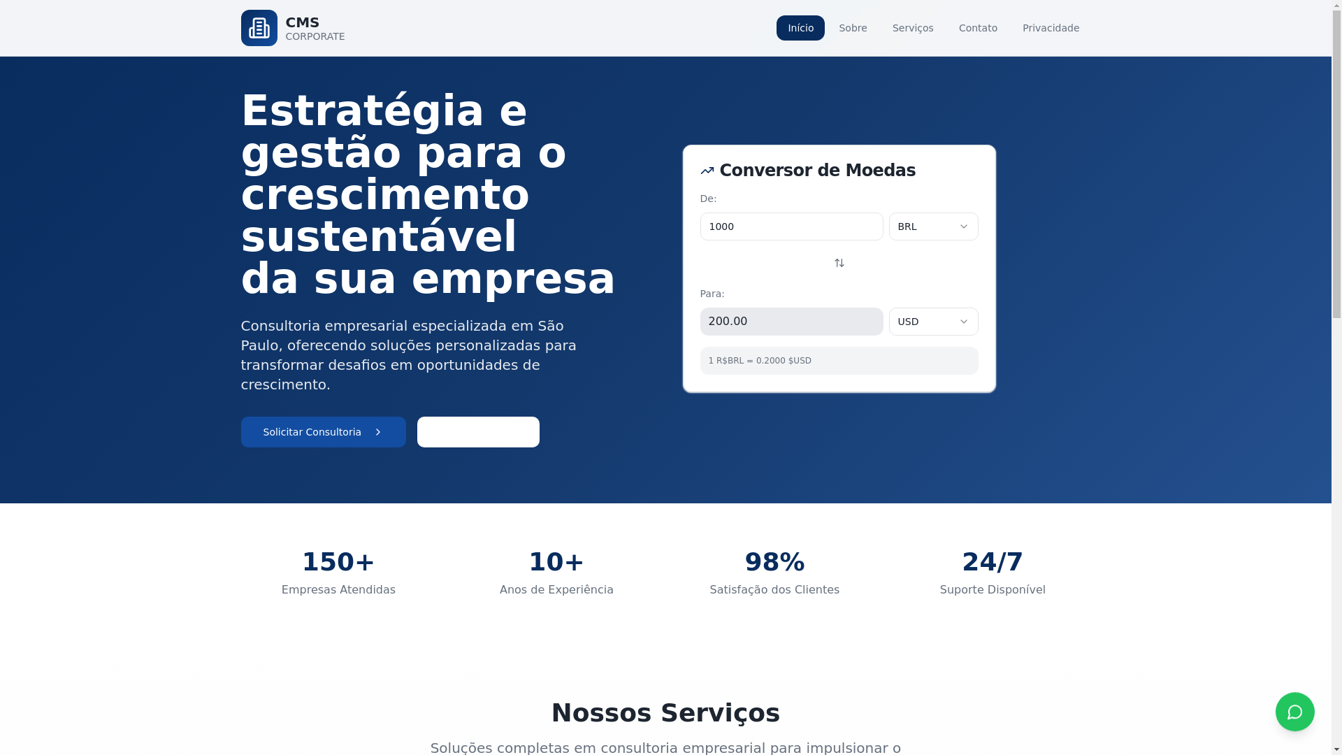 website screenshot of https://cmscorporate.site/