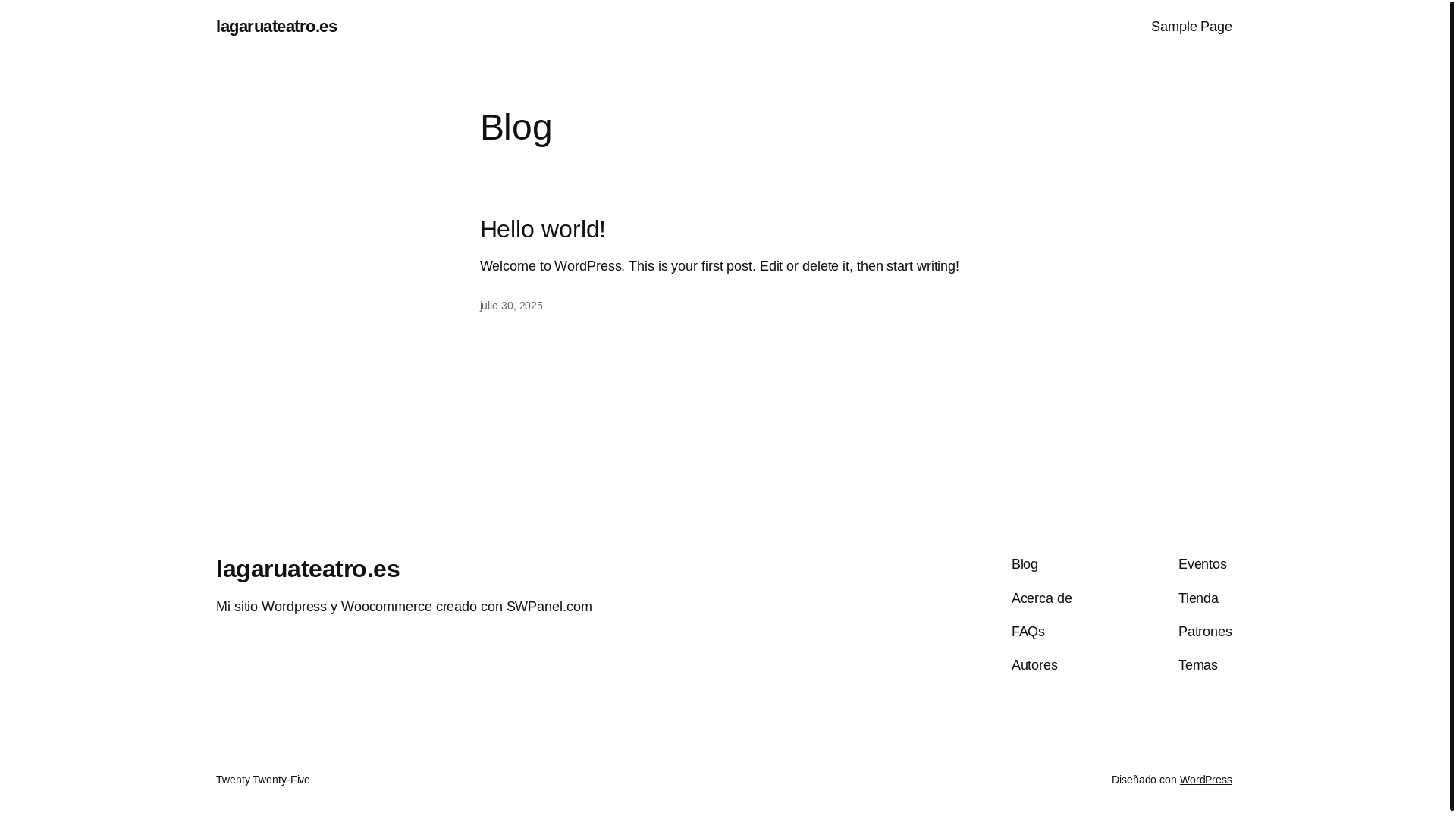 website screenshot of https://lagaruateatro.es/