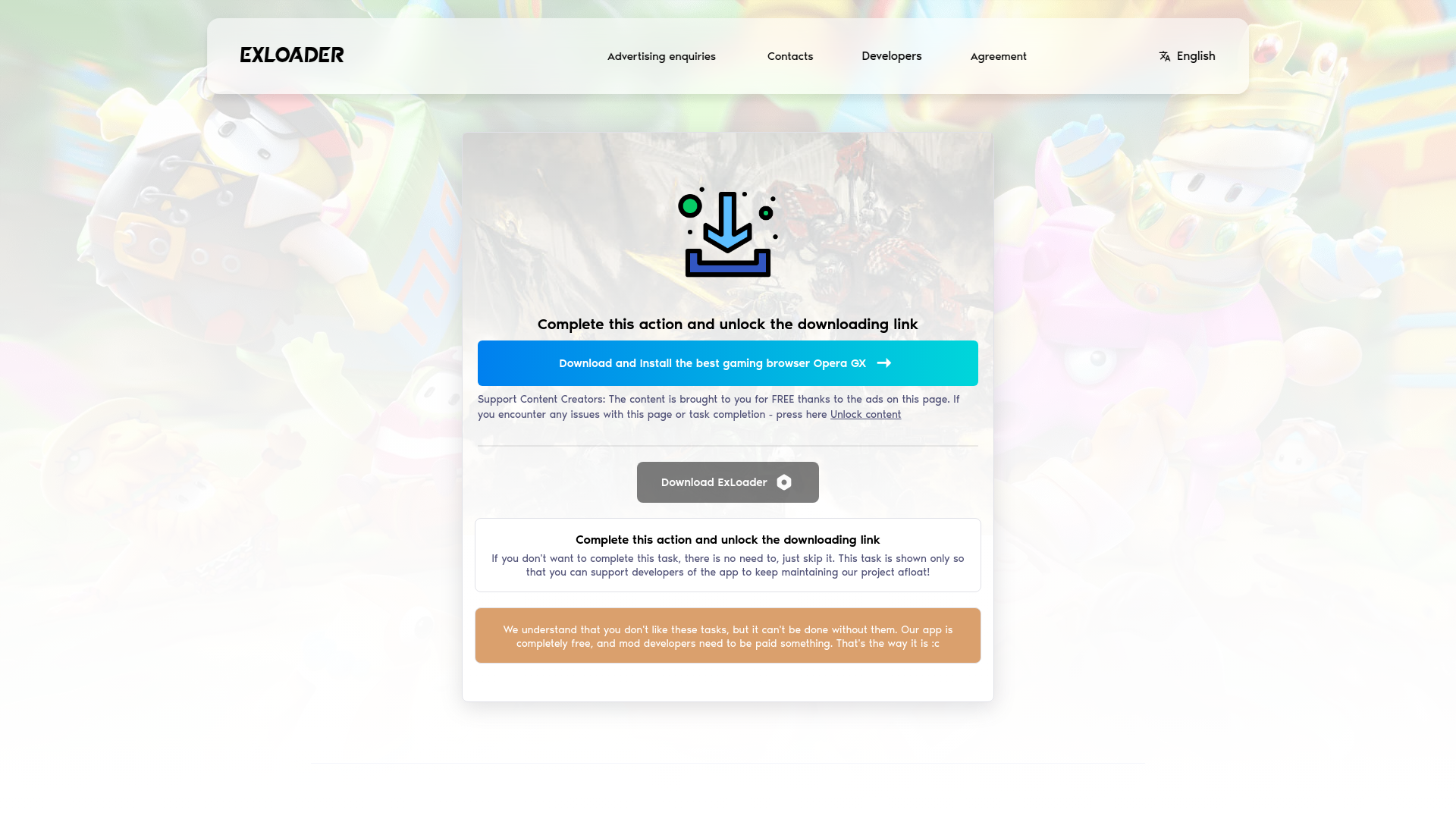 website screenshot of https://en.exloader.net/tree/download_installer/