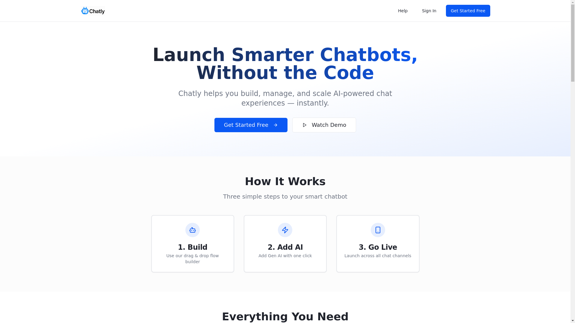 website screenshot of https://chatly.studio/