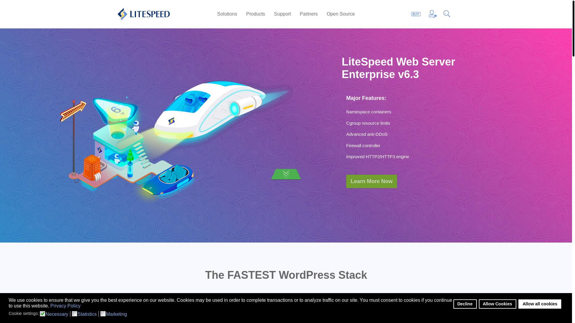 website screenshot of https://www.litespeedtech.com/