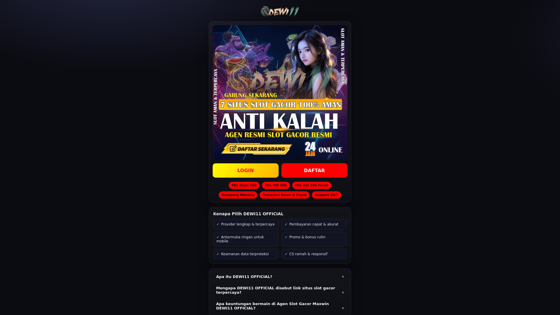 website screenshot of https://dewi11terbaik.pages.dev/