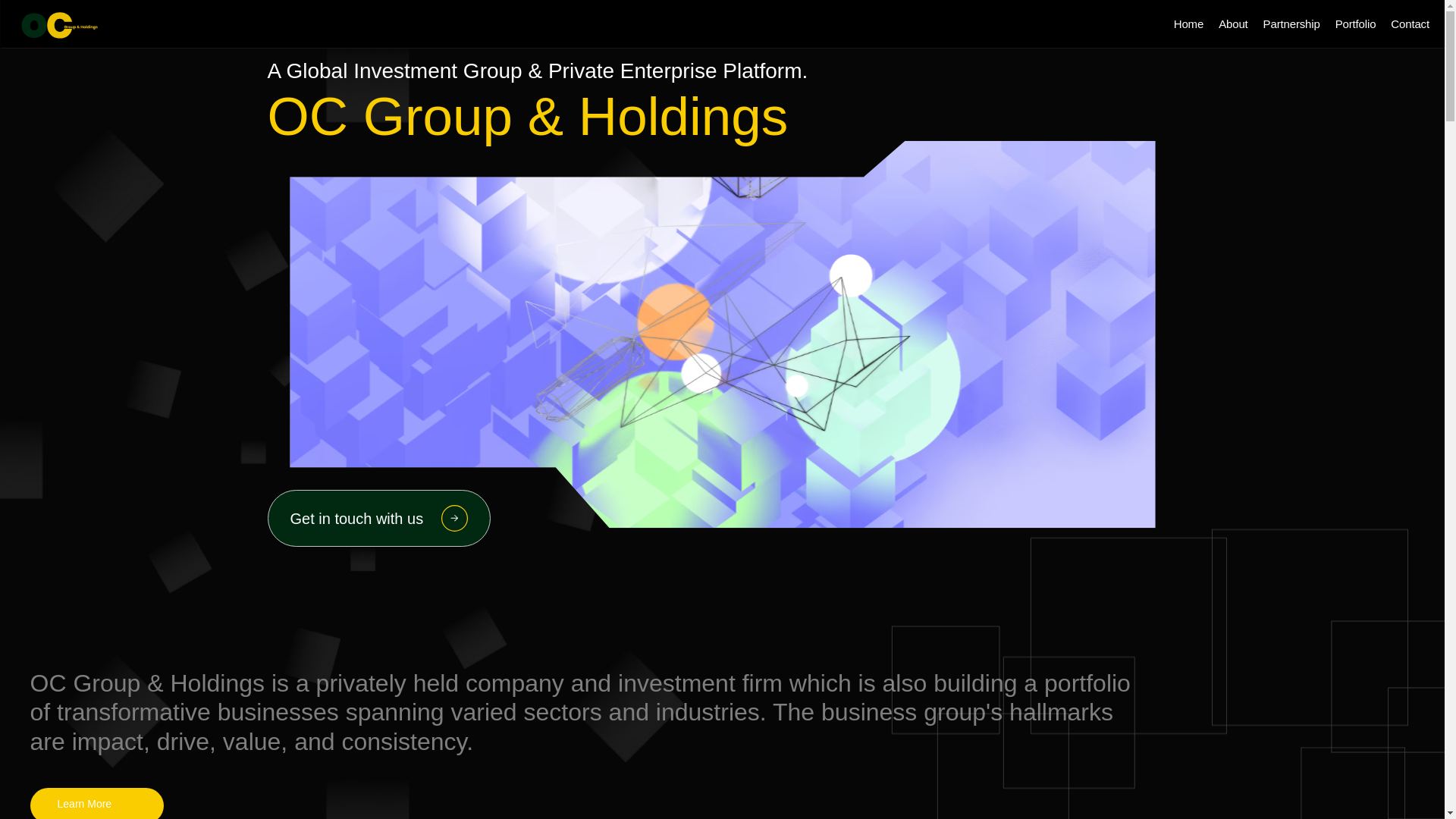 website screenshot of https://ocgroupandholdings.com/