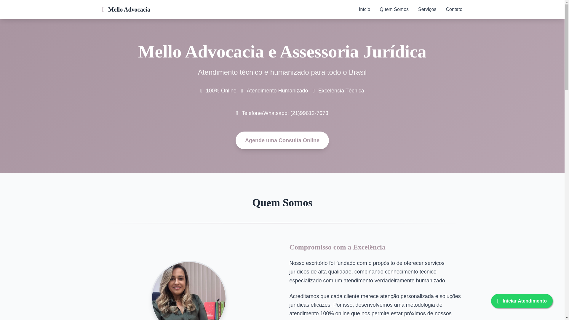 website screenshot of https://daniellemello.adv.br/