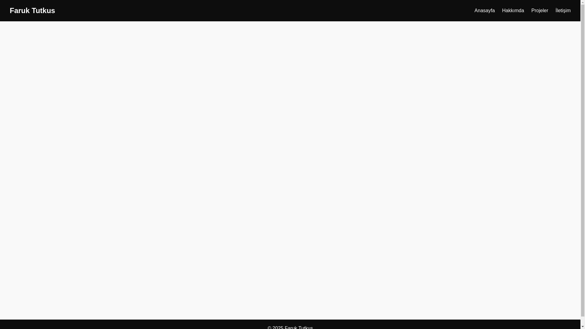website screenshot of https://faruktutkus.com/