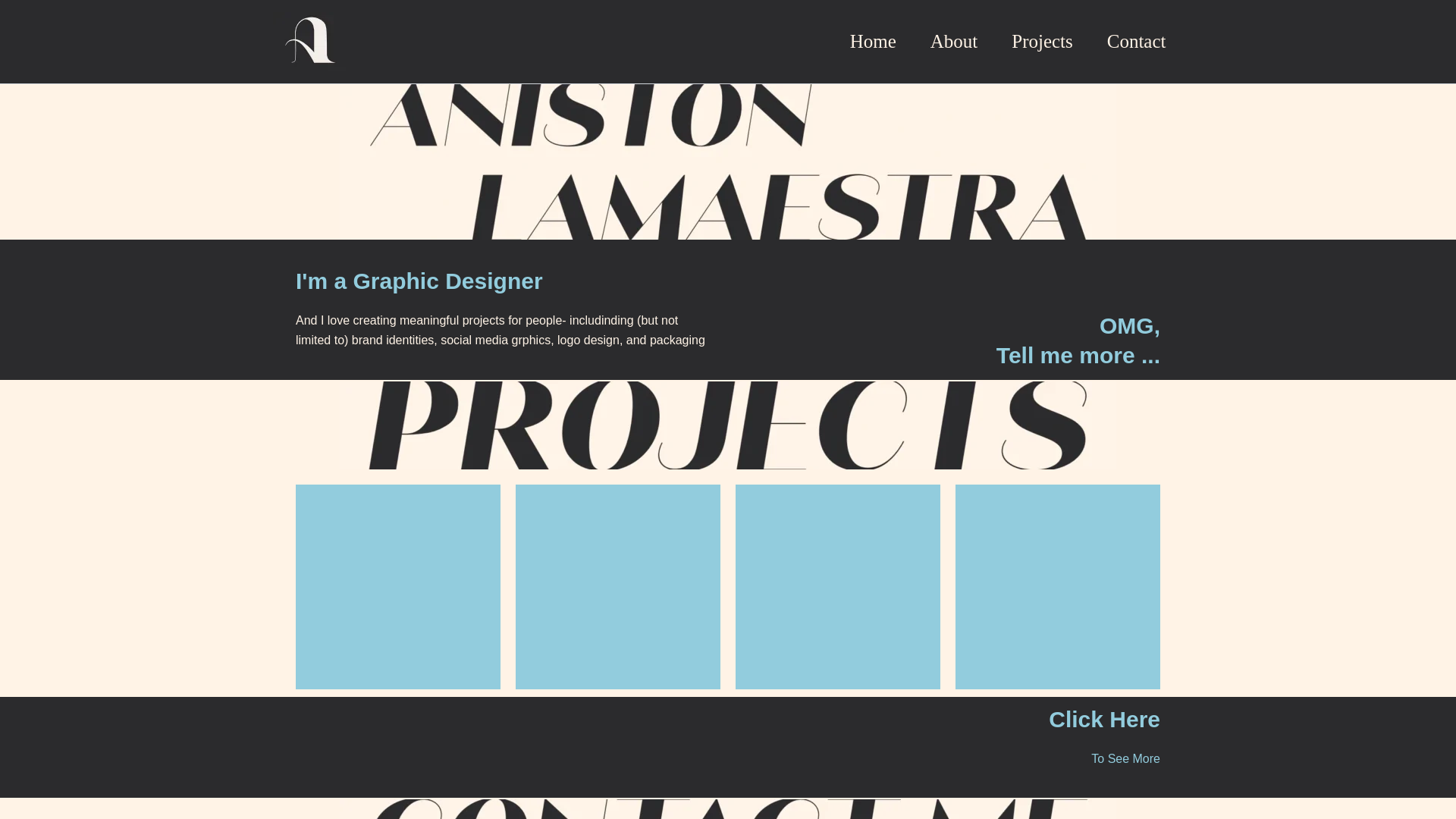 website screenshot of https://anistonlamaestradesigns.com/