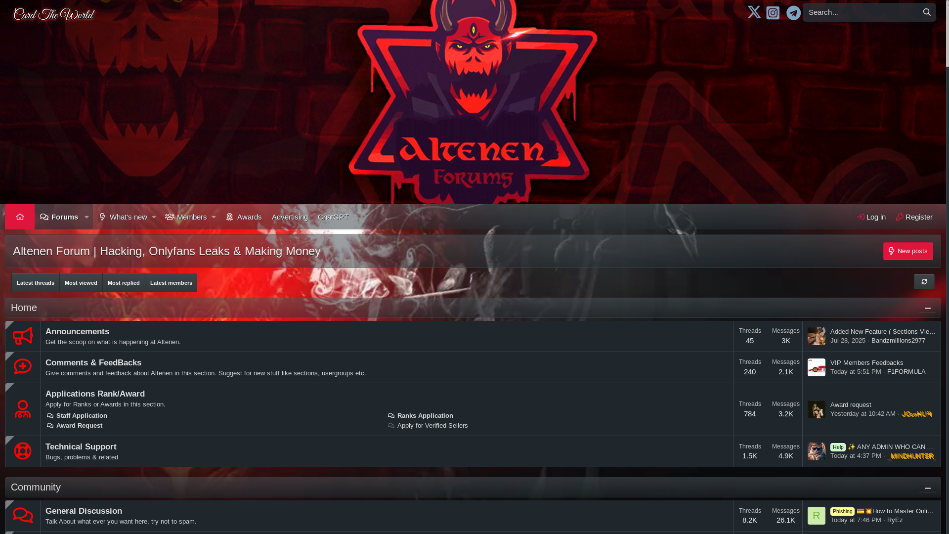 website screenshot of https://altenens.is/
