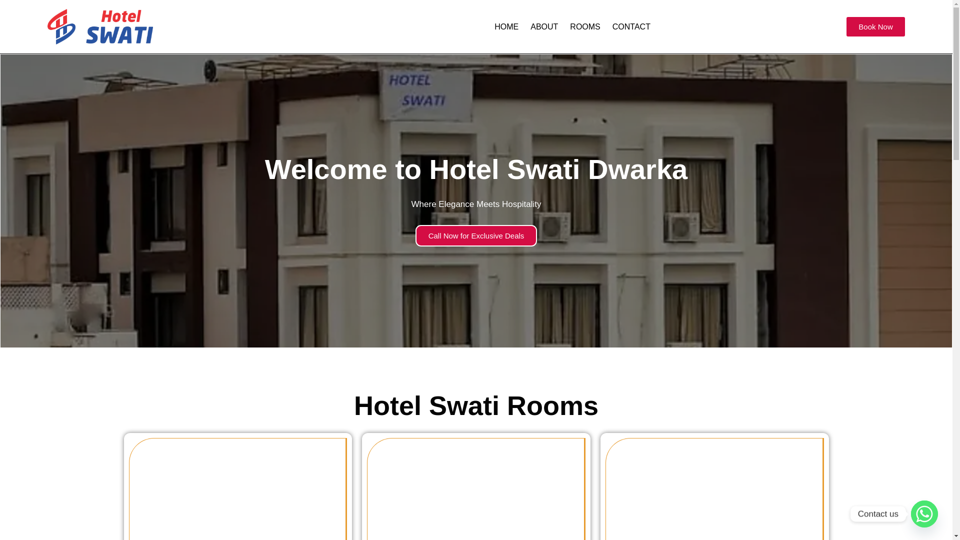 website screenshot of https://hotelswatidwarka.online/