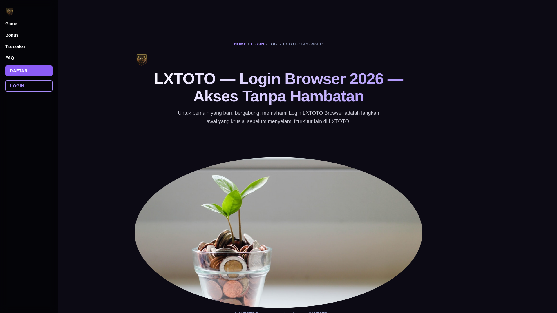 website screenshot of https://lxtoto-login-browser.pages.dev/