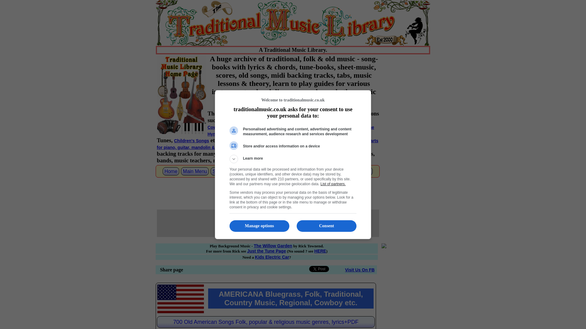 website screenshot of https://www.traditionalmusic.co.uk/