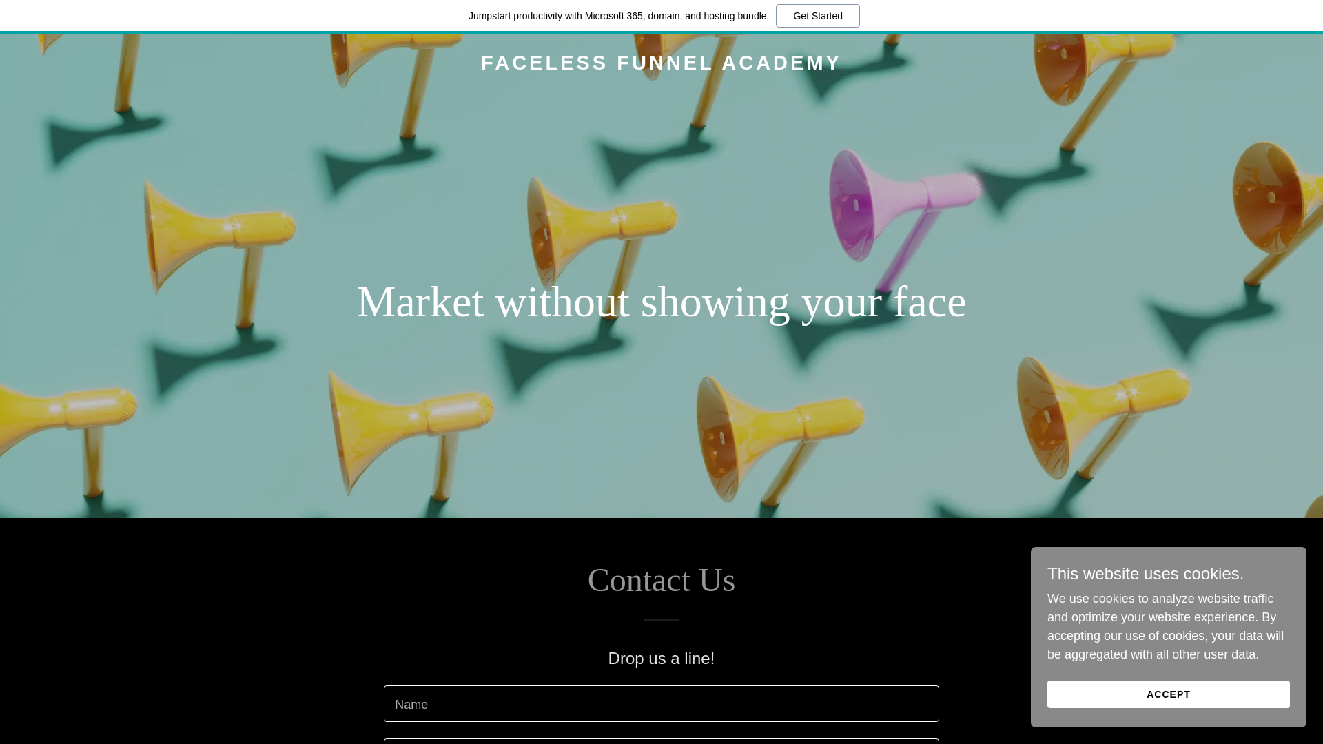website screenshot of https://facelessfunnelacademy.io/