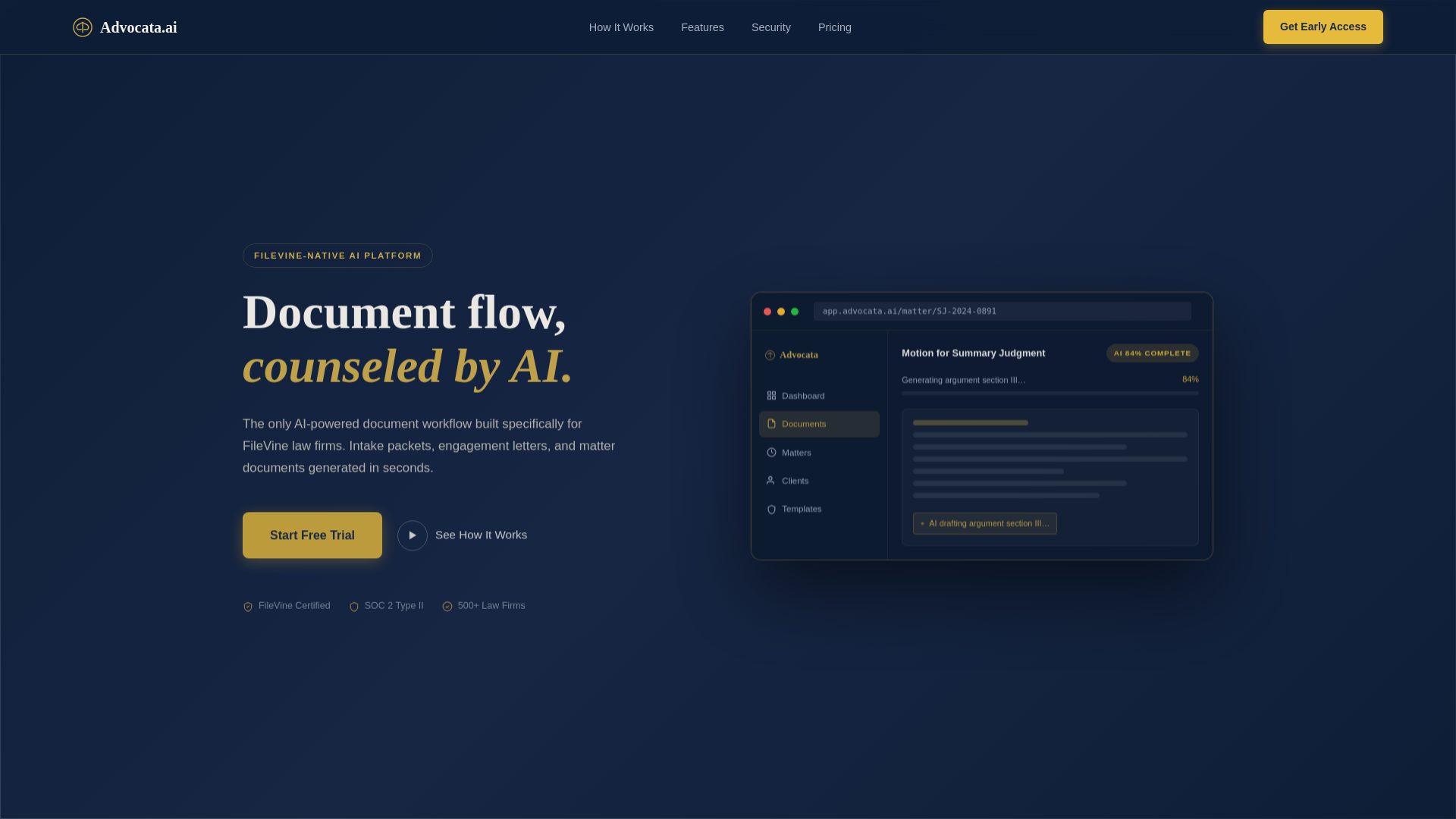 website screenshot of https://advocata-ai.pages.dev/