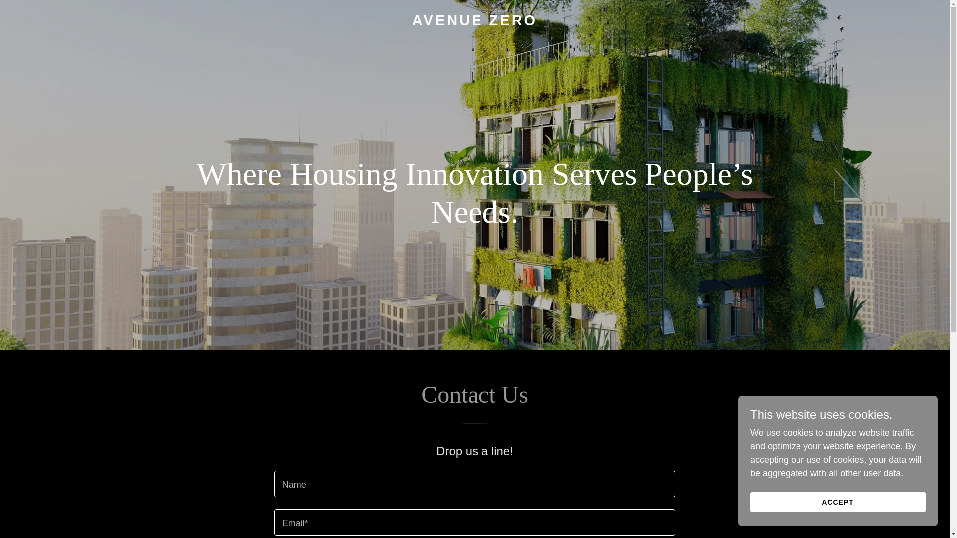 website screenshot of https://avenuezero.ca/