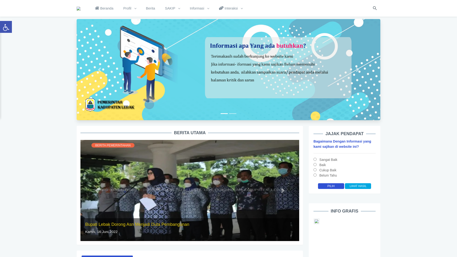 website screenshot of https://sobang.lebakkab.go.id/