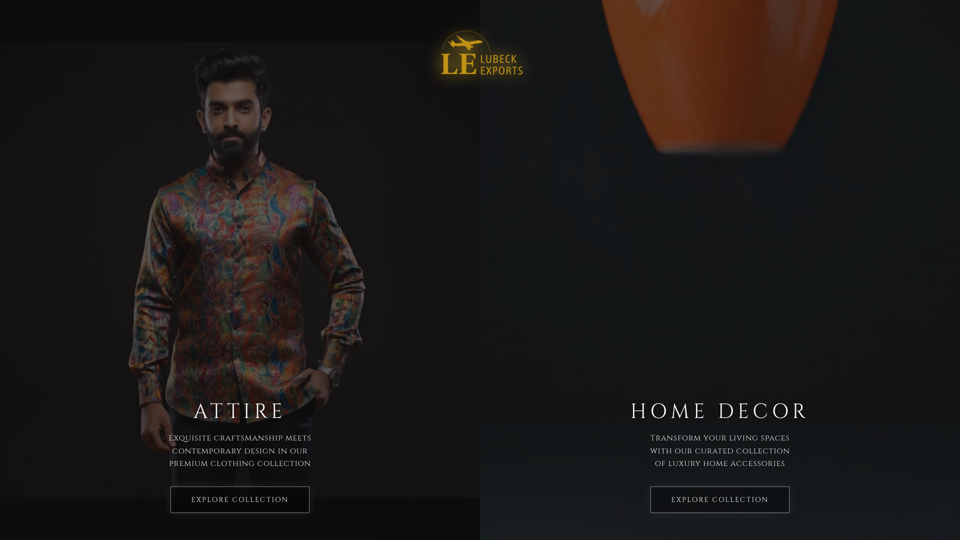 website screenshot of https://lubeck-exports.pages.dev/