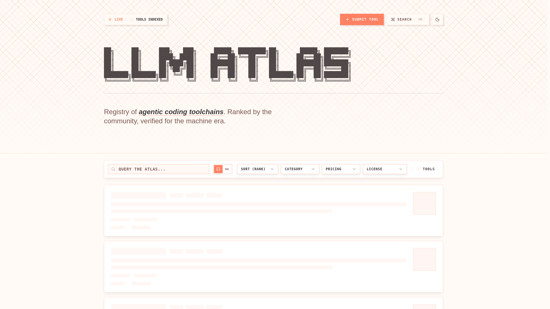 website screenshot of https://llmatlas.pages.dev/