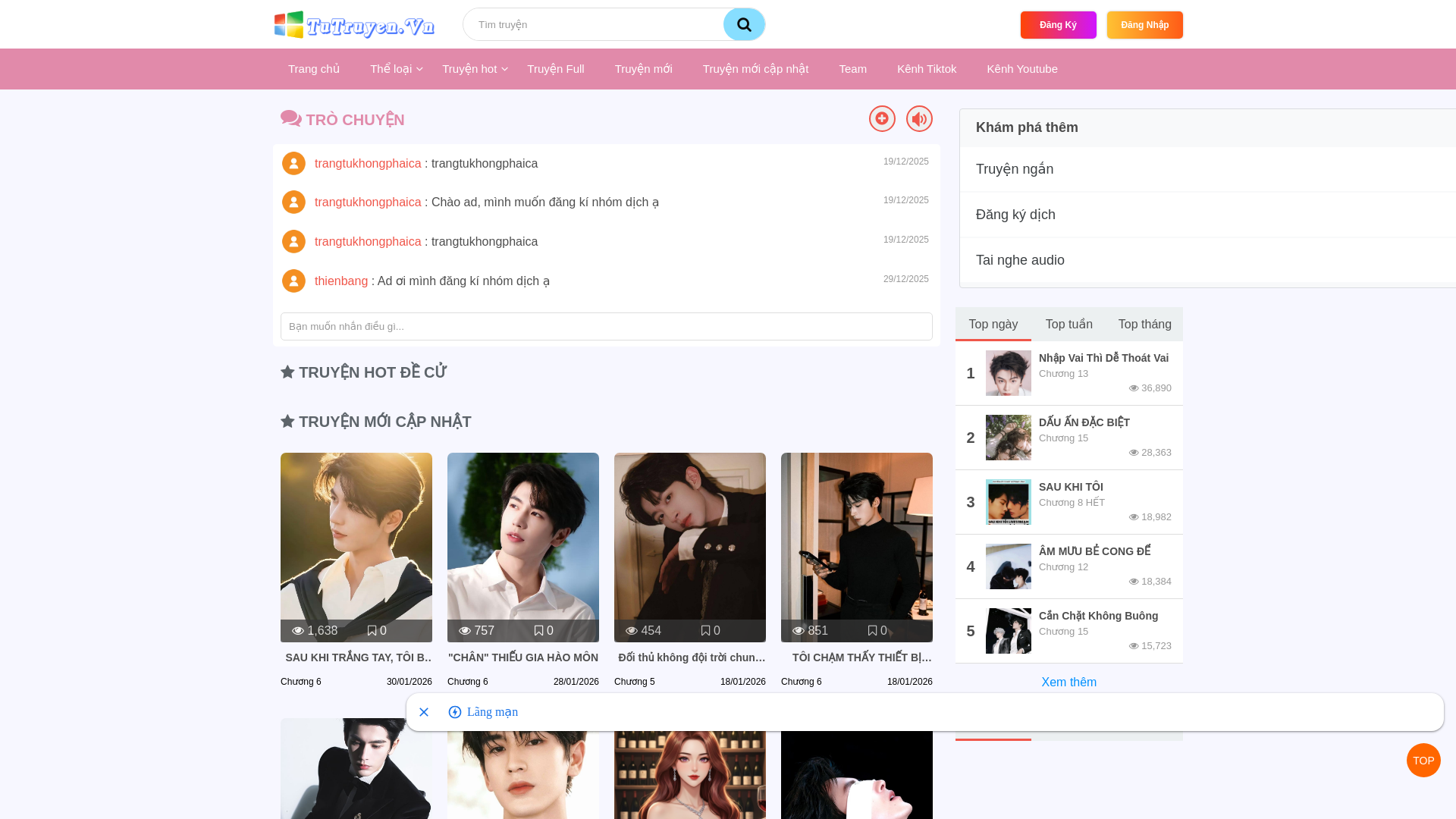 website screenshot of https://tutruyen.vn