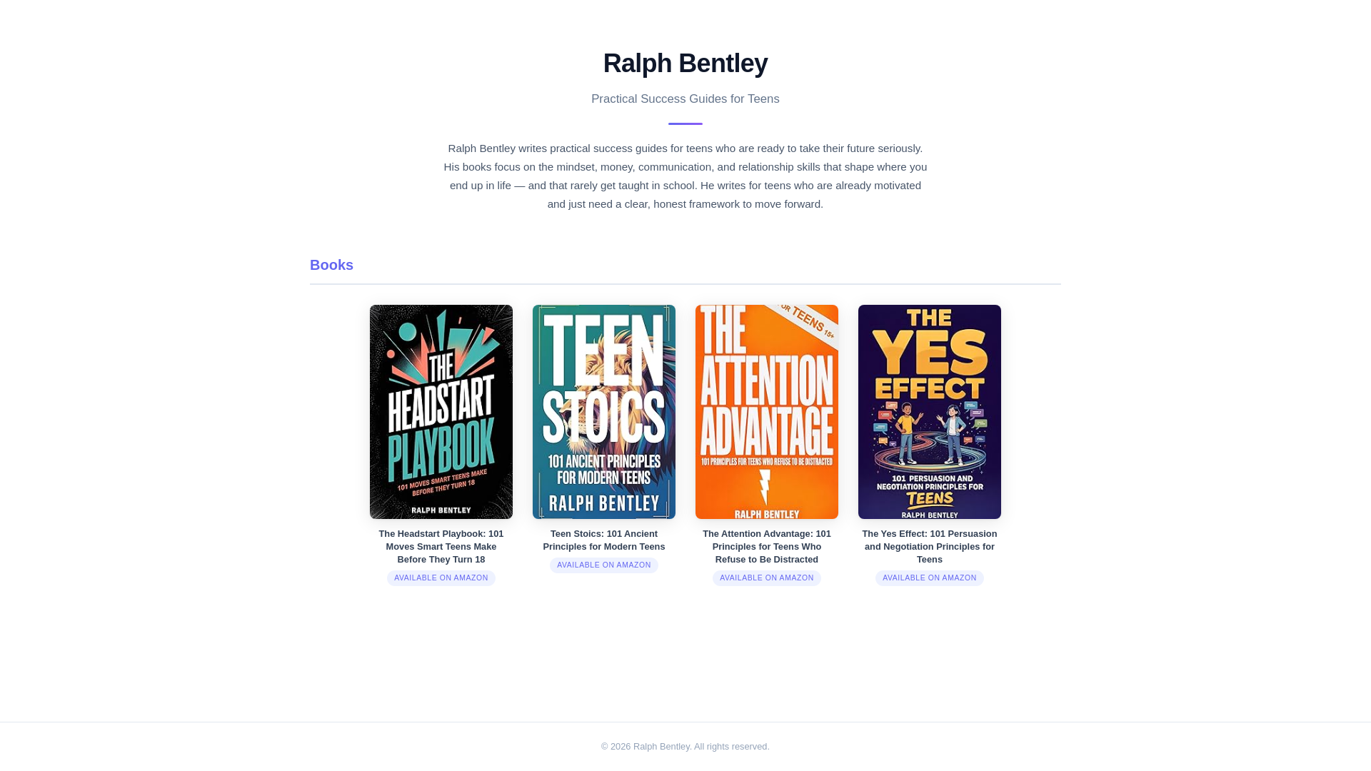 website screenshot of https://ralph-bentley.com/