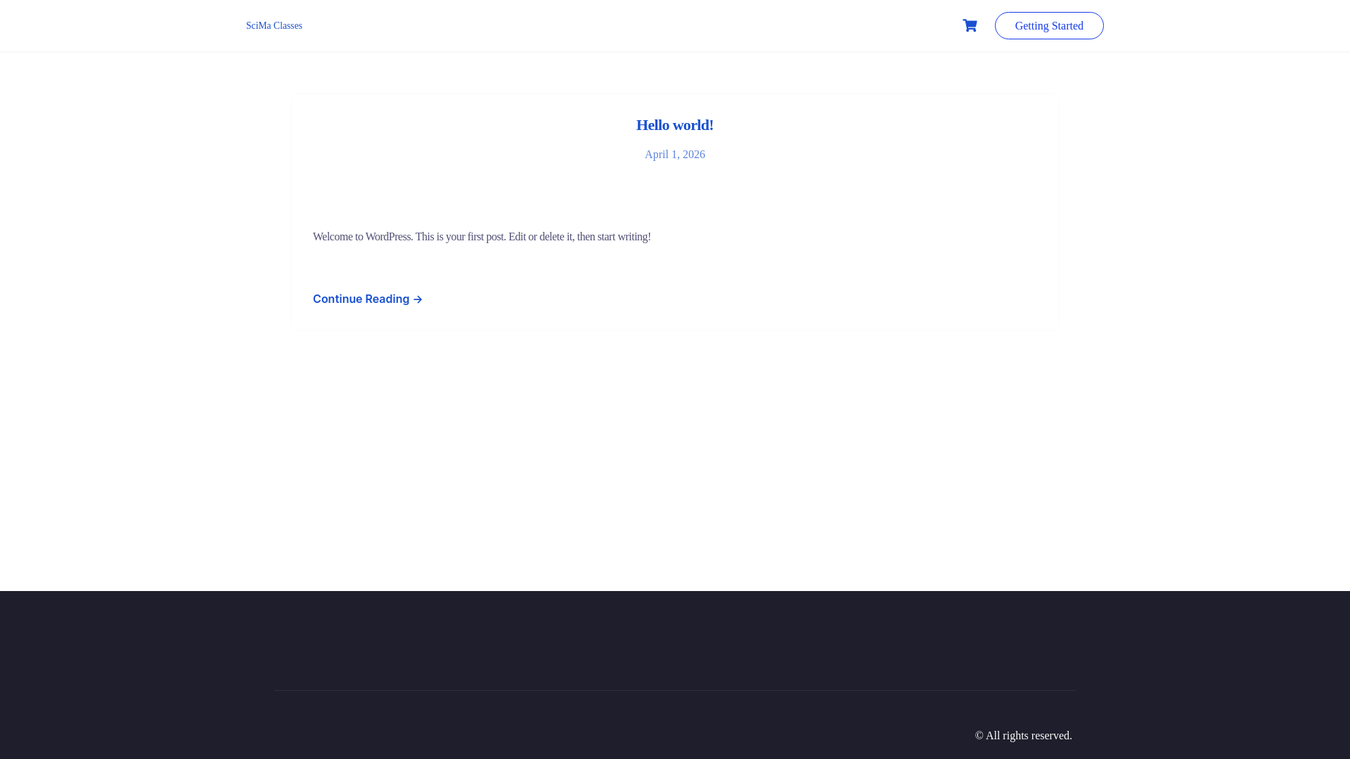 website screenshot of https://scimaclasses.in