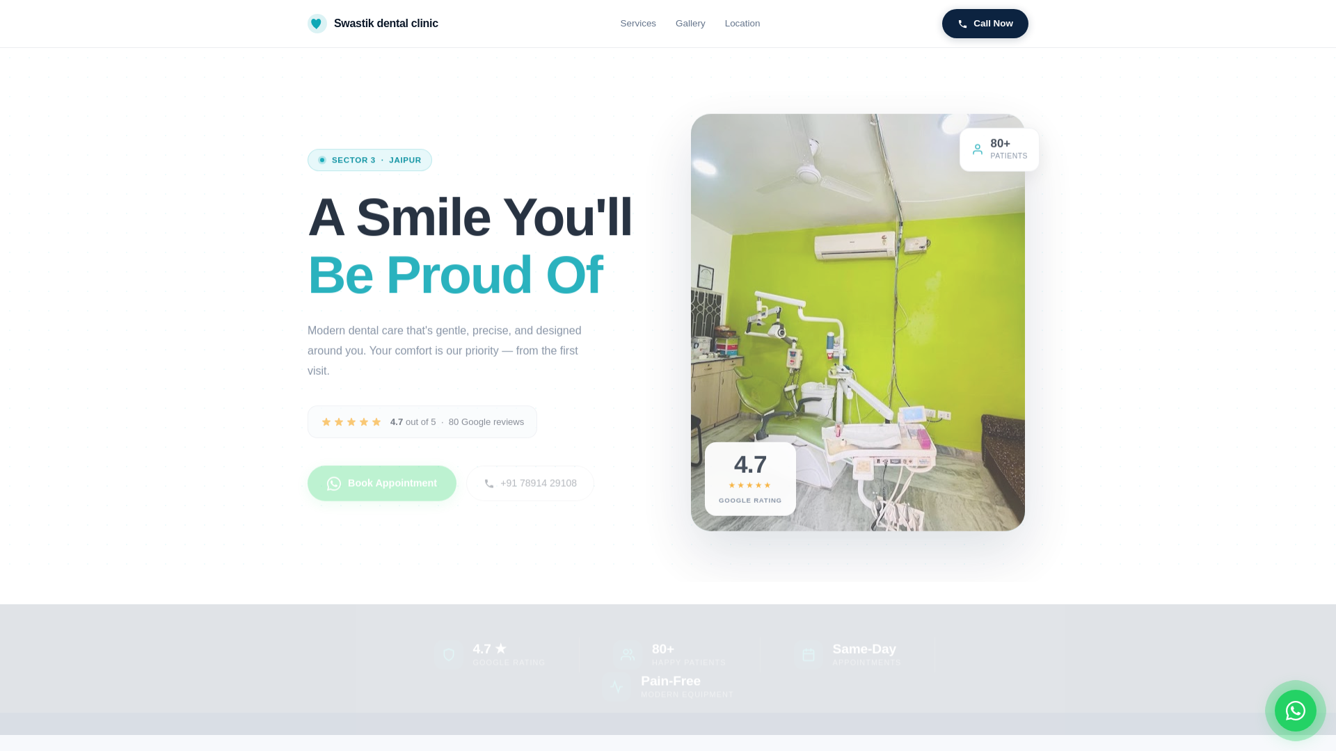 website screenshot of https://swastik-dental-clinic-jaipur.pages.dev/