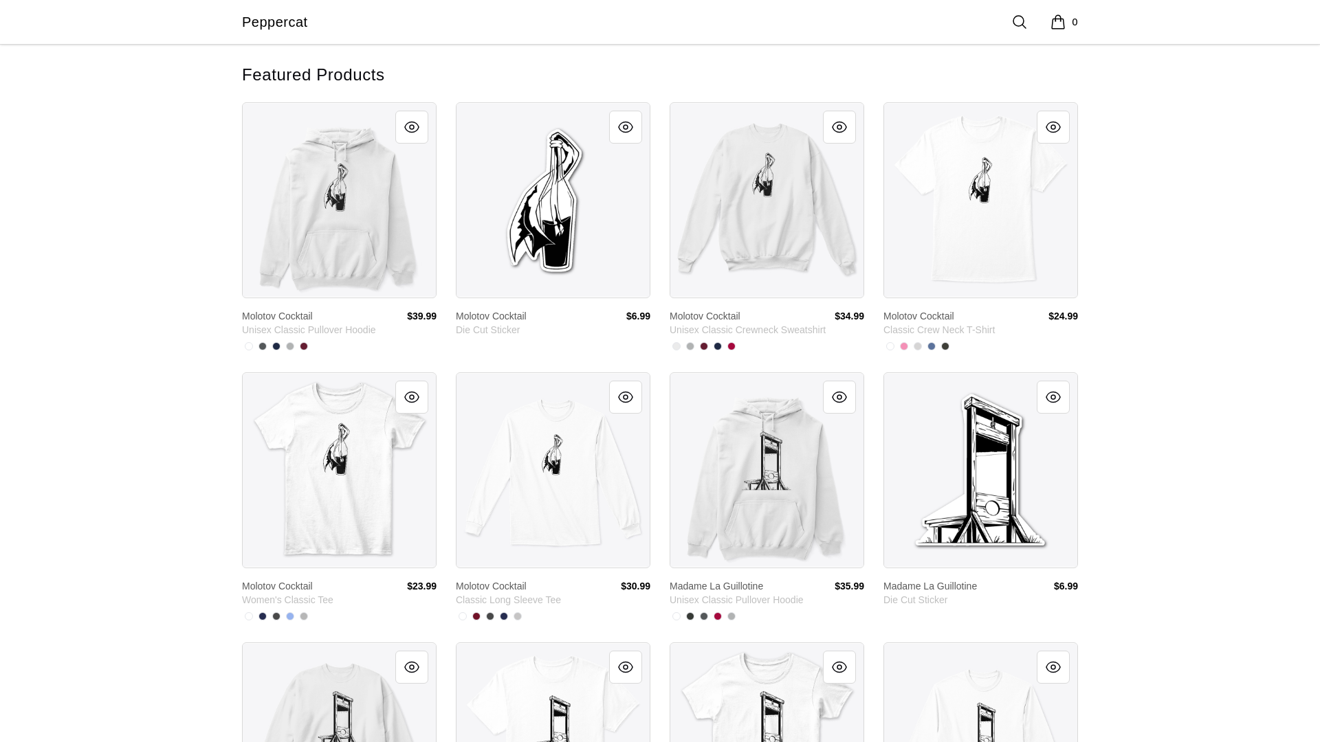 website screenshot of https://peppercat.net/