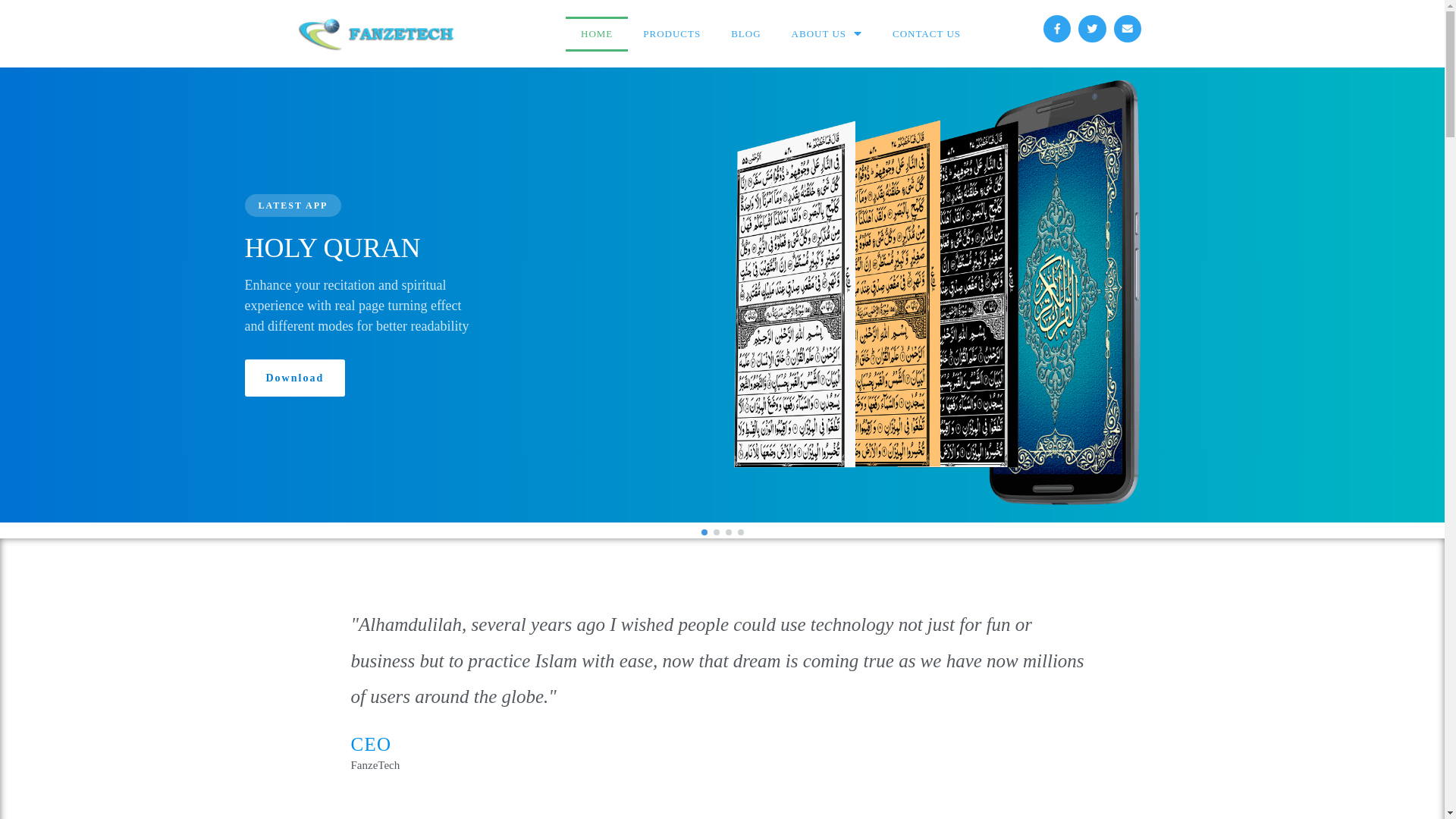 website screenshot of https://fanzetech.pk/